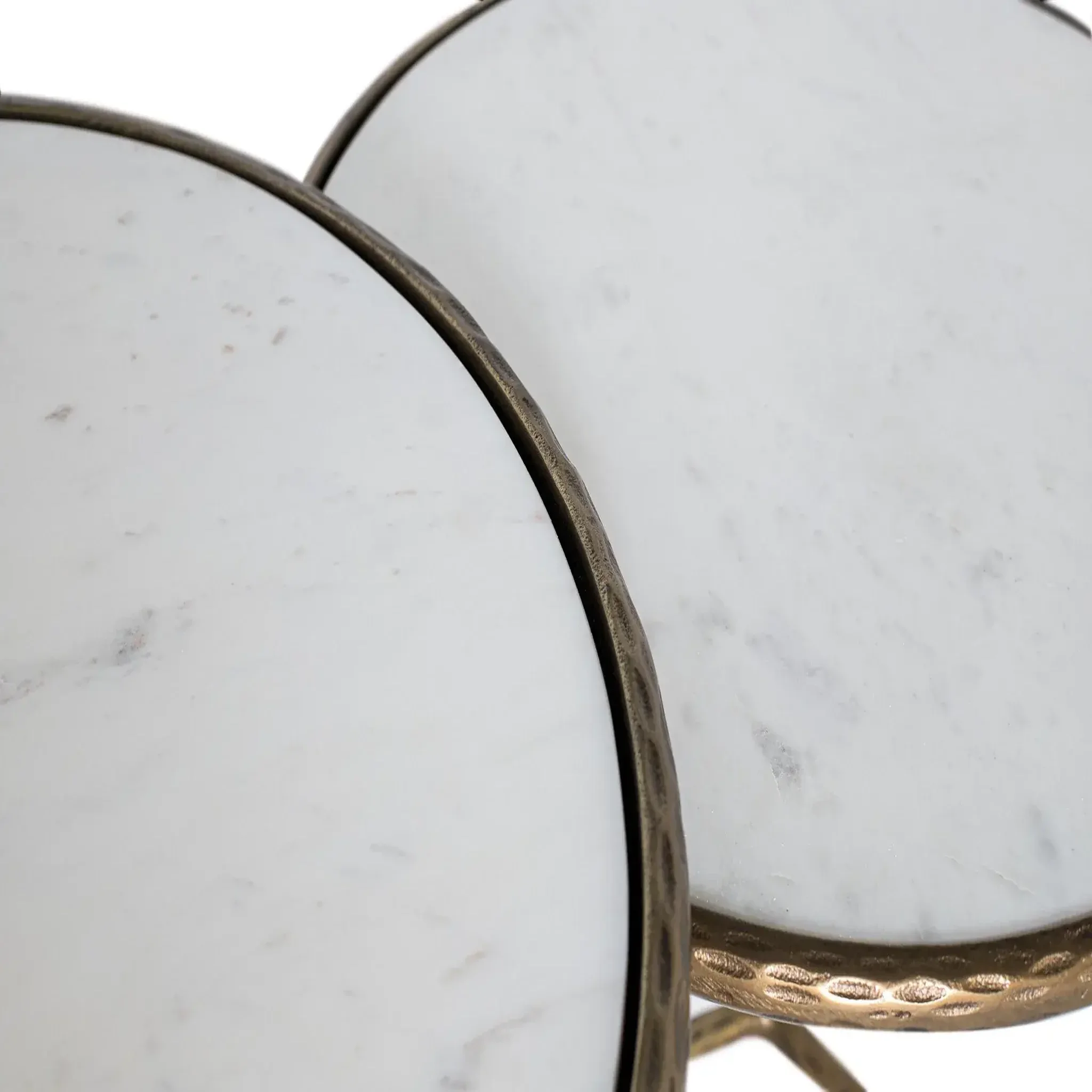 Voir la diapositive 2 : GINER Y COLOMER SL Lot de 2 tables basses de marbre grand 74 cm, petite 60 cm style moderne élégant