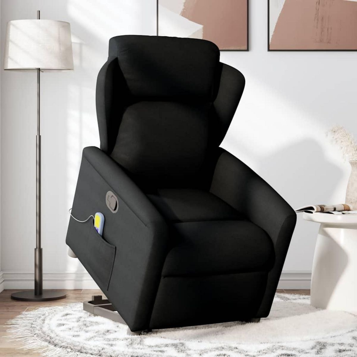 VIDAXL Fauteuil de massage inclinable Noir Tissu