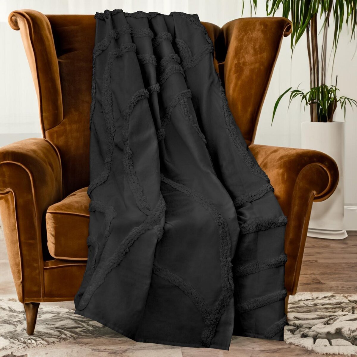 SOLEIL D'OCRE Plaid 140x200 cm TUFT, par Soleil d'Ocre