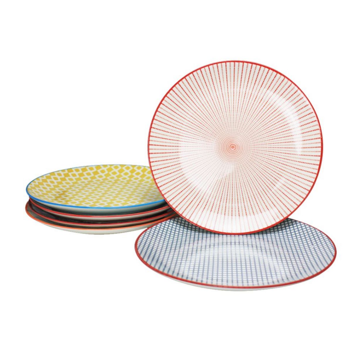Lot de 6 assiettes plates 20 cm en céramique