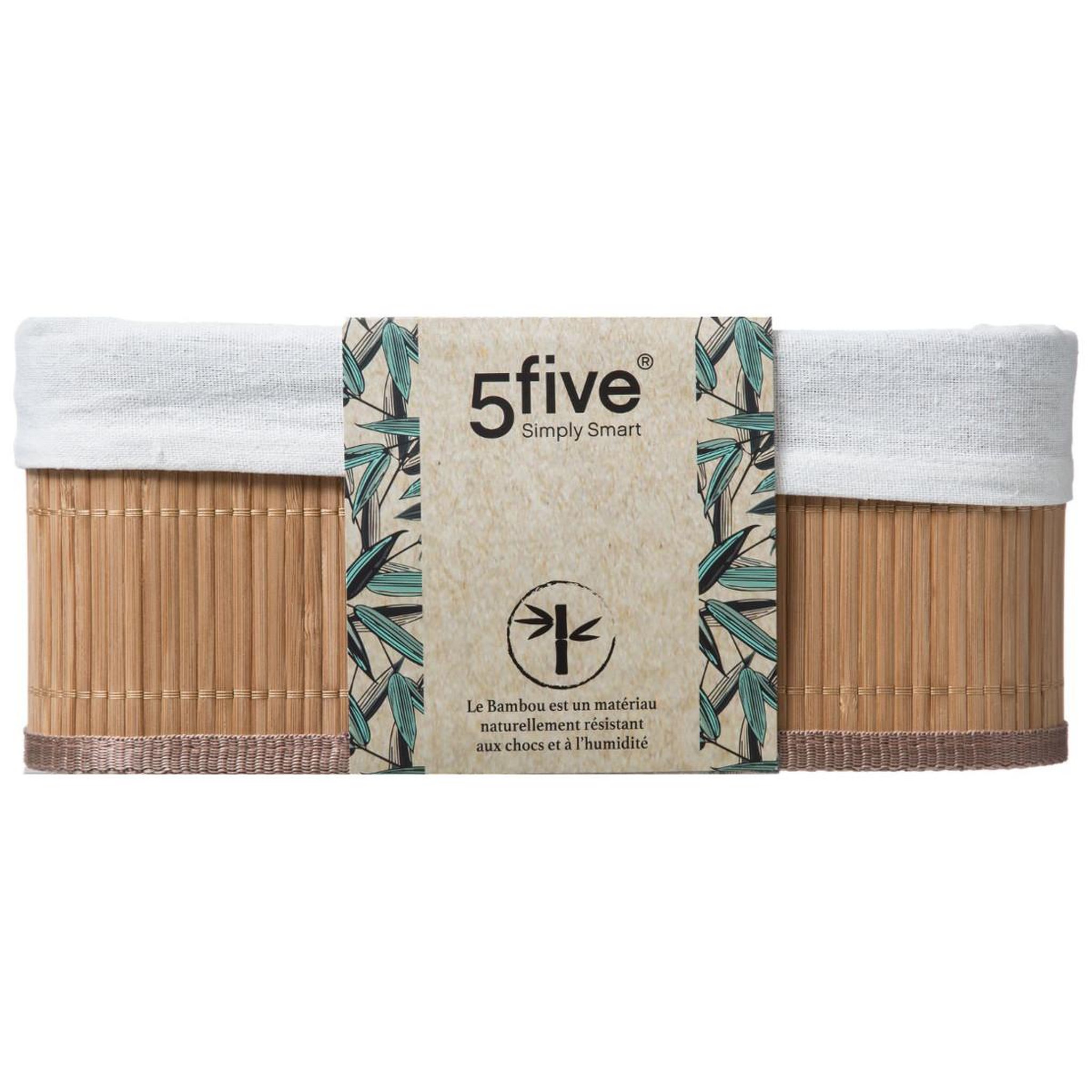 Voir la diapositive 6 : FIVE Lot de 3 paniers en bambou naturel et polyester