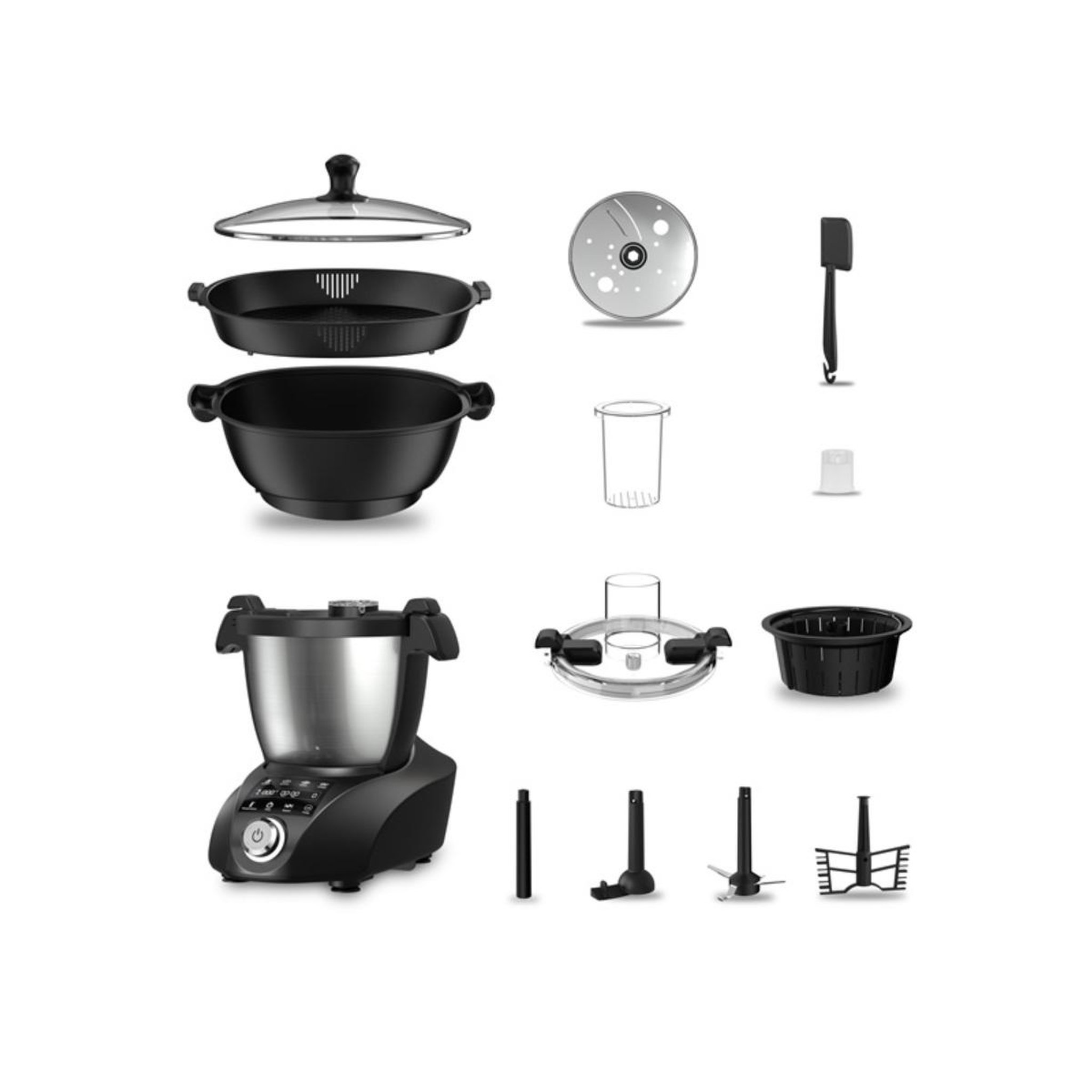 Voir la diapositive 5 : NATURAMIX Robot cuiseur multifonctions 3.5l 1500w noir/inox - MINICOOK