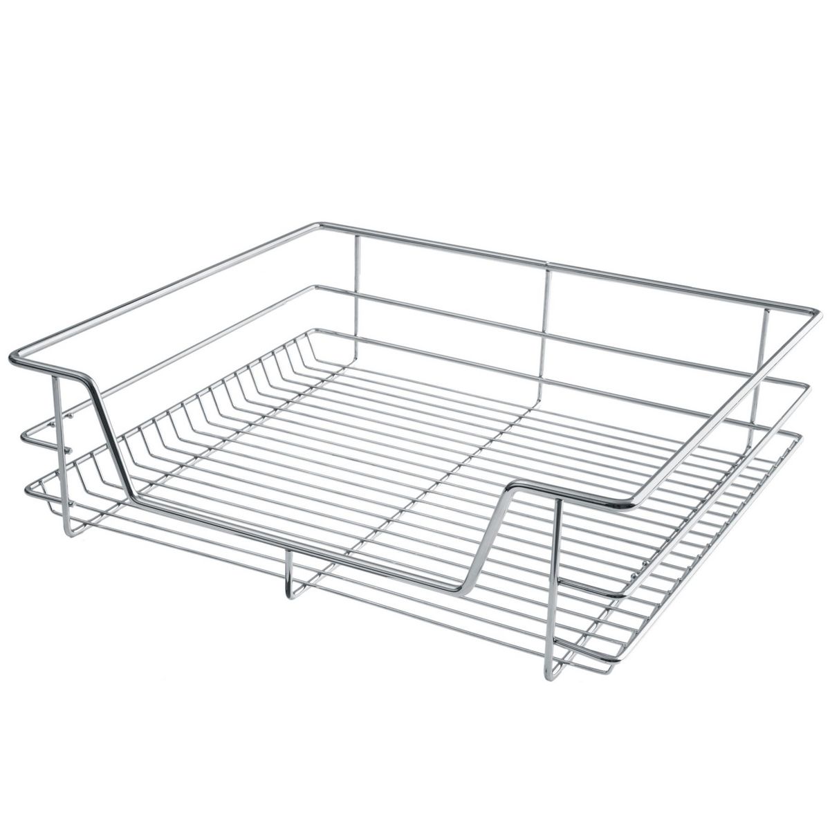 tectake Tiroir de rangement téléscopique chromé gris