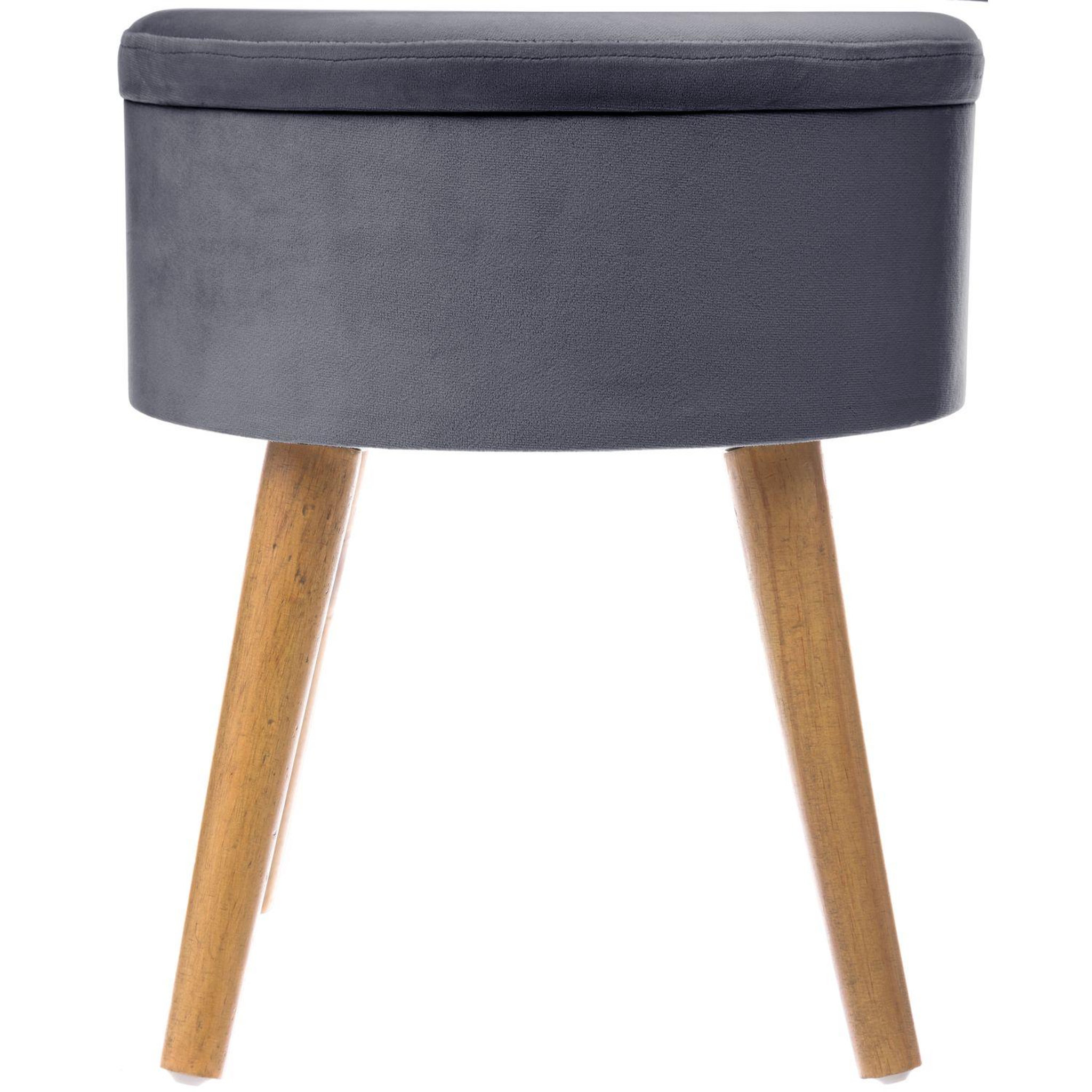 Voir la diapositive 2 : ATMOSPHERA Tabouret coffre en velours tess - h. 44 cm