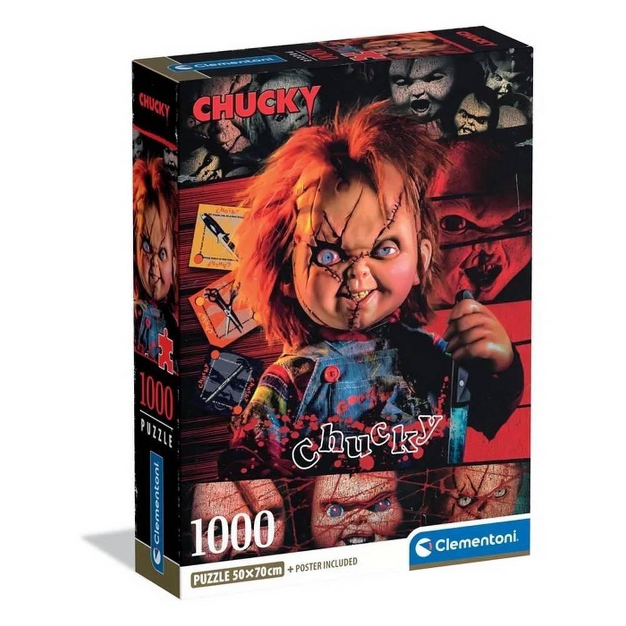 Voir la diapositive 2 : CLEMENTONI Puzzle compact adulte 1000 pièces – Thème Chucky – Clementoni
