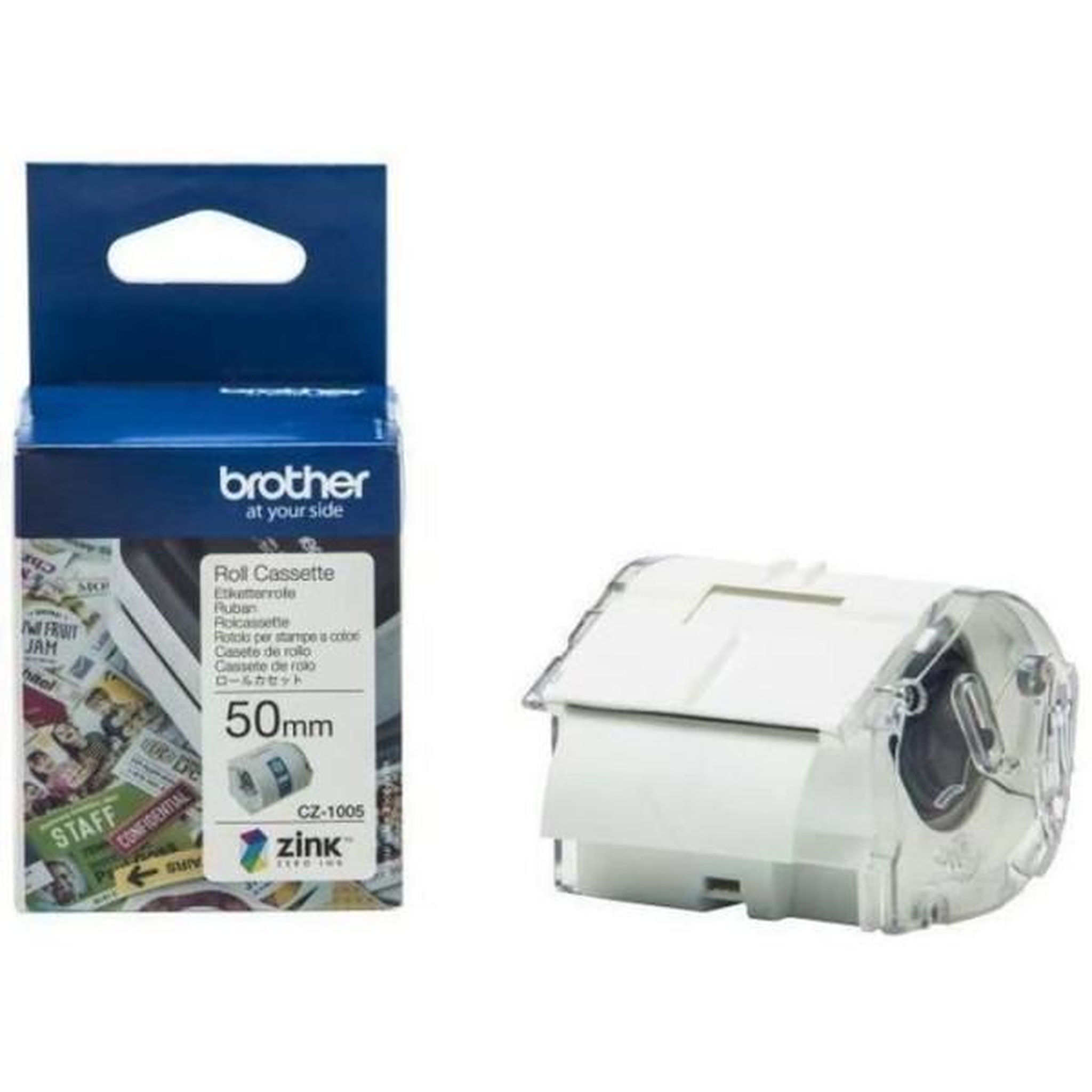 Brother Ruban cz-1005 - brother - vc-500w - zinc - blanc - 1 rouleau(x)