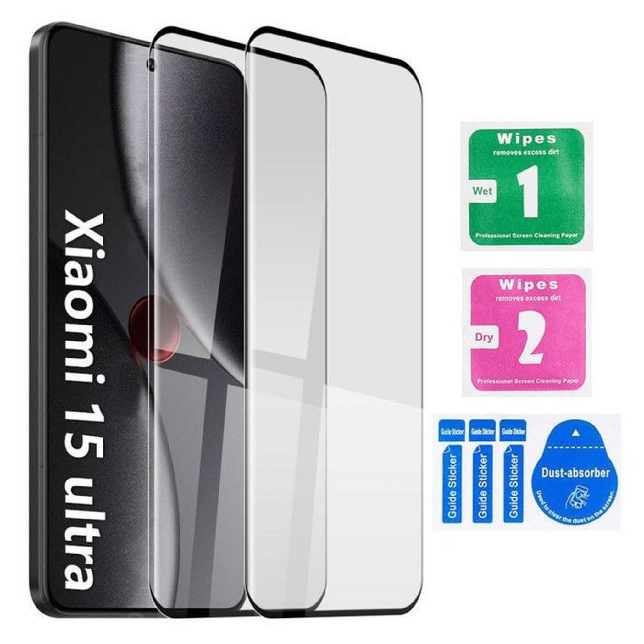 Film protection écran verre trempé pour Xiaomi 15 Ultra 6,73  - 2 protections 9H anti-rayures anti-choc, haute transparence