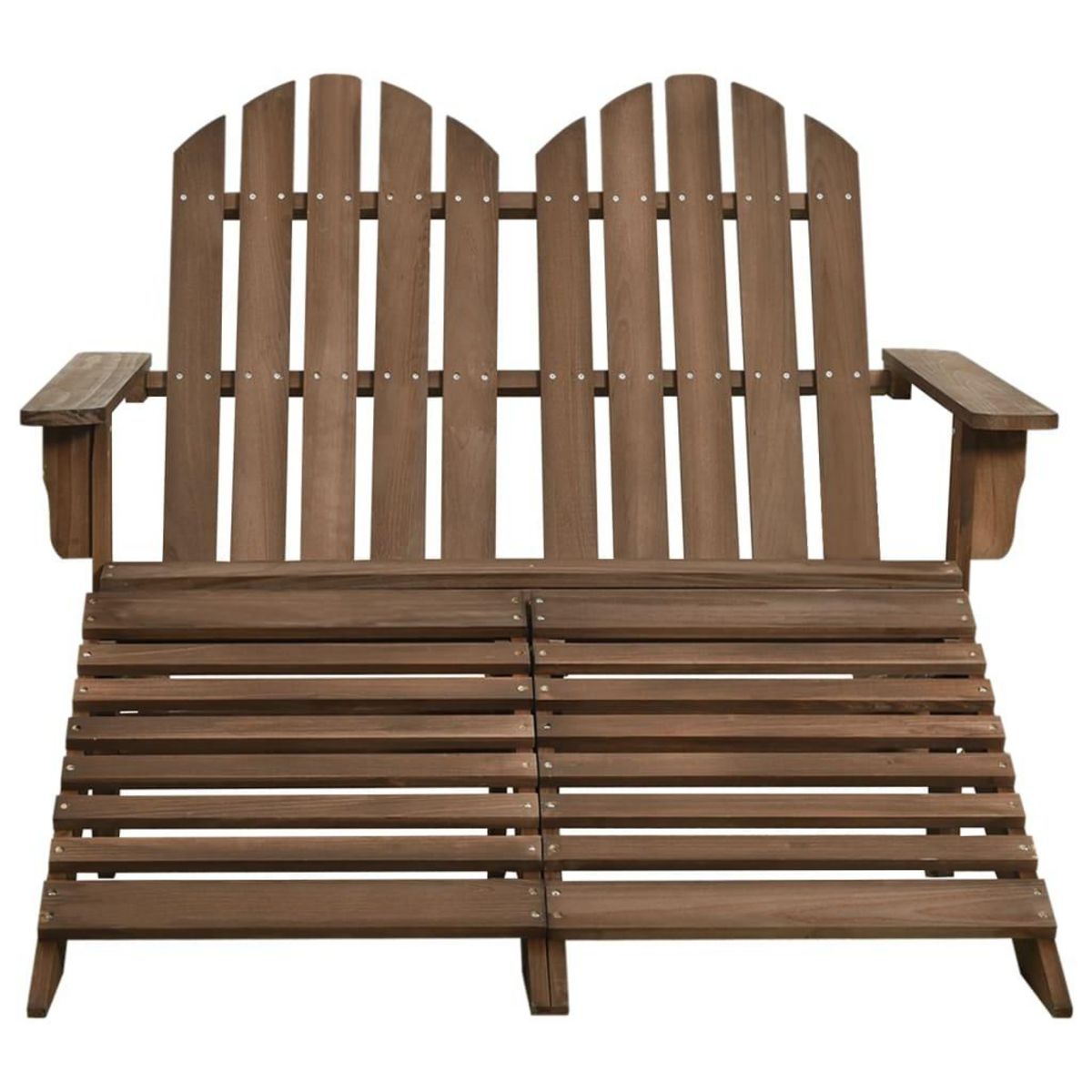 VIDAXL Chaise de jardin Adirondack 2 places repose-pied sapin marron