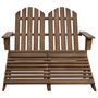 Voir la diapositive 2 : VIDAXL Chaise de jardin Adirondack 2 places repose-pied sapin marron