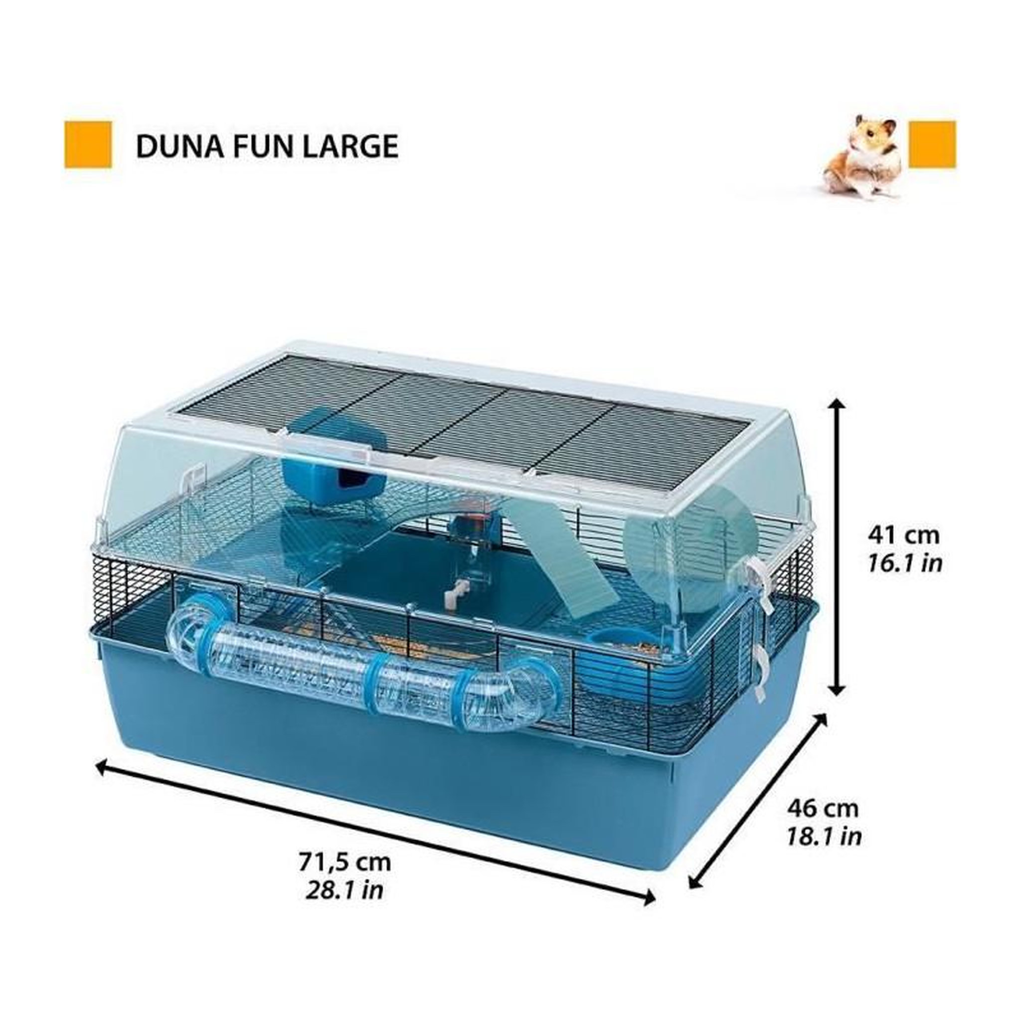 Voir la diapositive 2 : Ferplast Cage - FERPLAST - DUNA FUN LARGE - 3 étages - 71,5 x 46 x 41 cm - Bleu