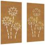 Voir la diapositive 2 : VIDAXL Decorations murales de jardin 2pcs 105x55 cm design de fleur