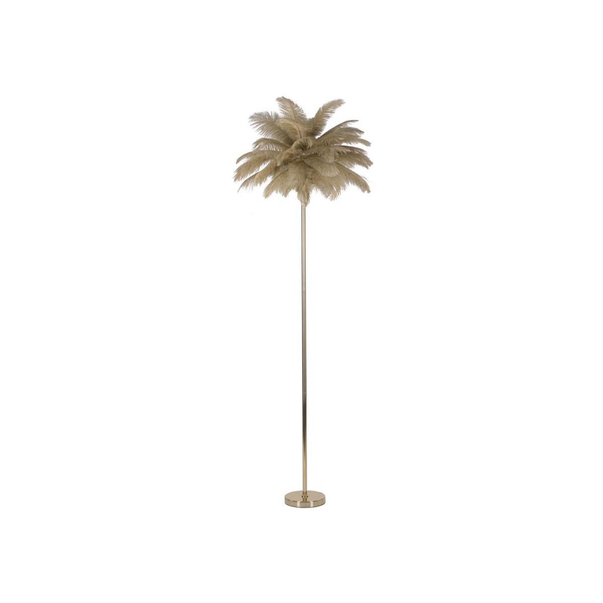 Paris Prix Lampadaire Imitation Plume  Palm  160cm Or & Camel