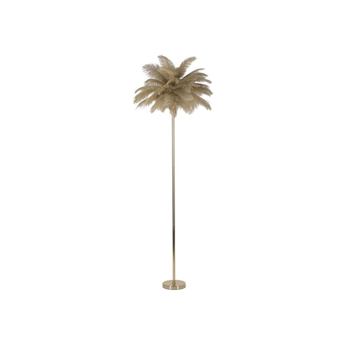 Paris Prix Lampadaire Imitation Plume  Palm  160cm Or & Camel