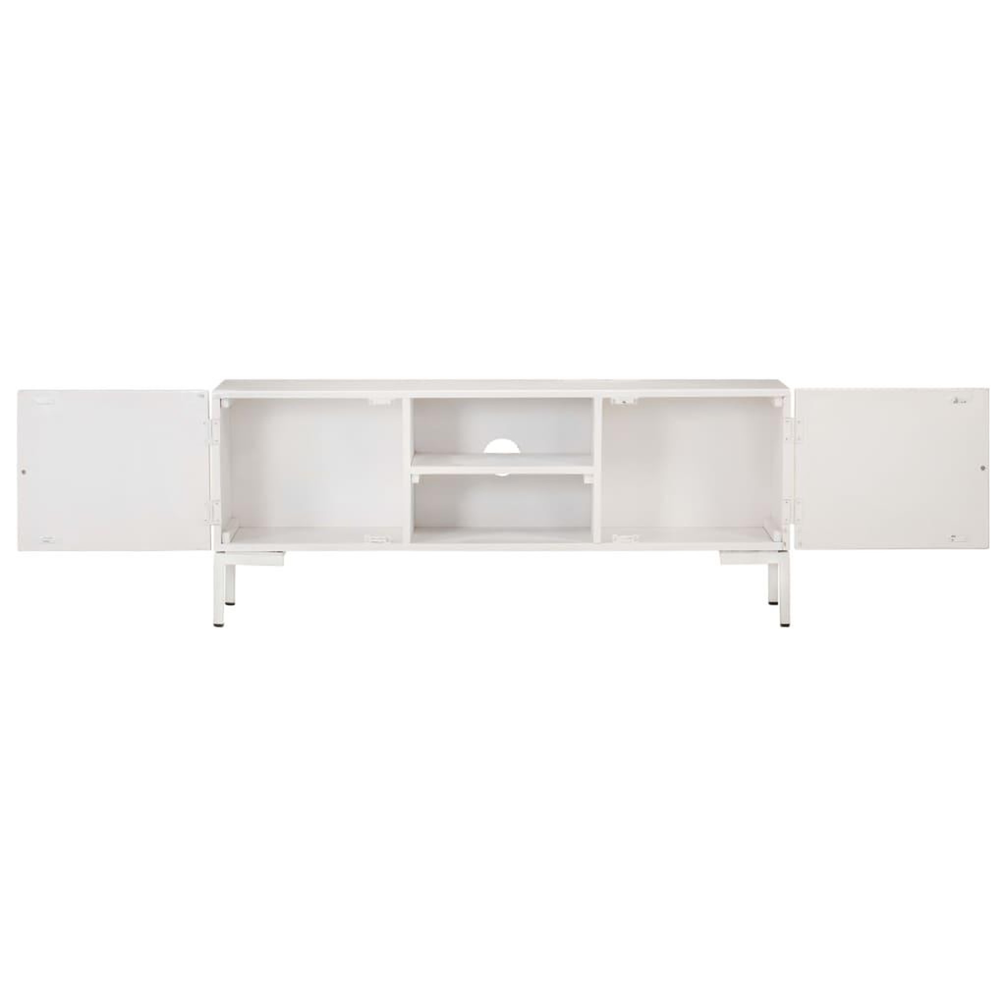 Voir la diapositive 4 : VIDAXL Meuble tv blanc 115x30x46 cm bois massif de manguier