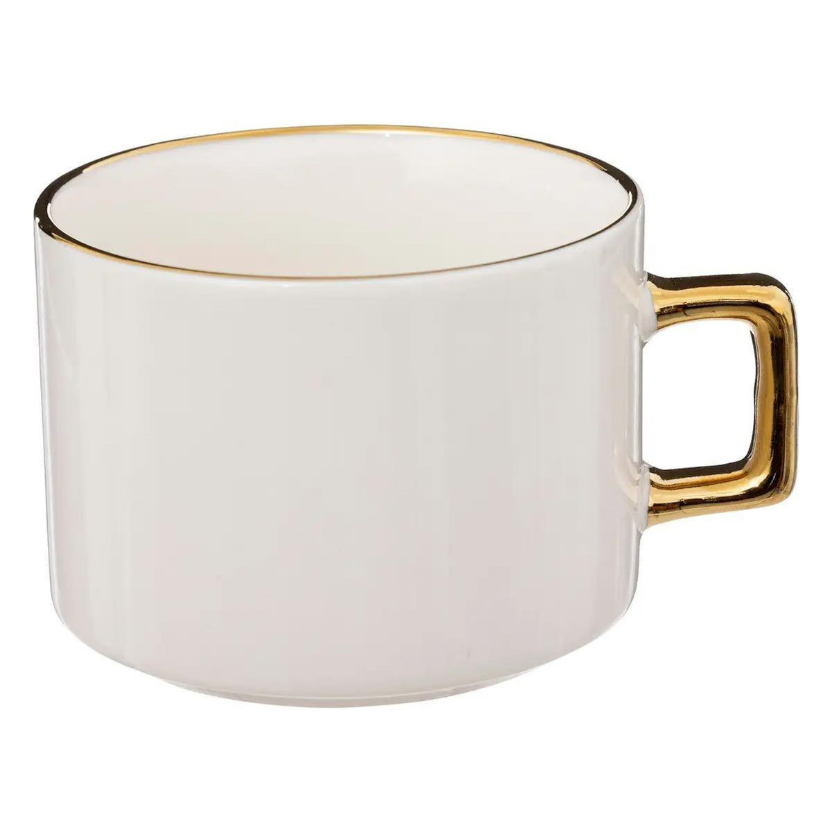 SECRET DE GOURMET Lot de 4 Mugs sur Rack  Etoiles  17cl Blanc & Bleu