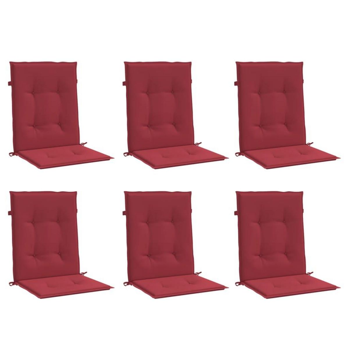VIDAXL Coussins de chaise de jardin a dossier bas lot de 6