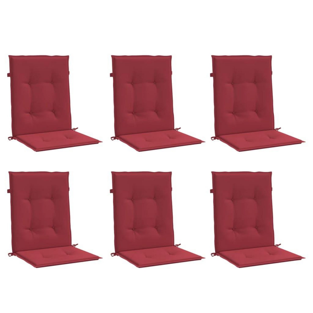 VIDAXL Coussins de chaise de jardin a dossier bas lot de 6