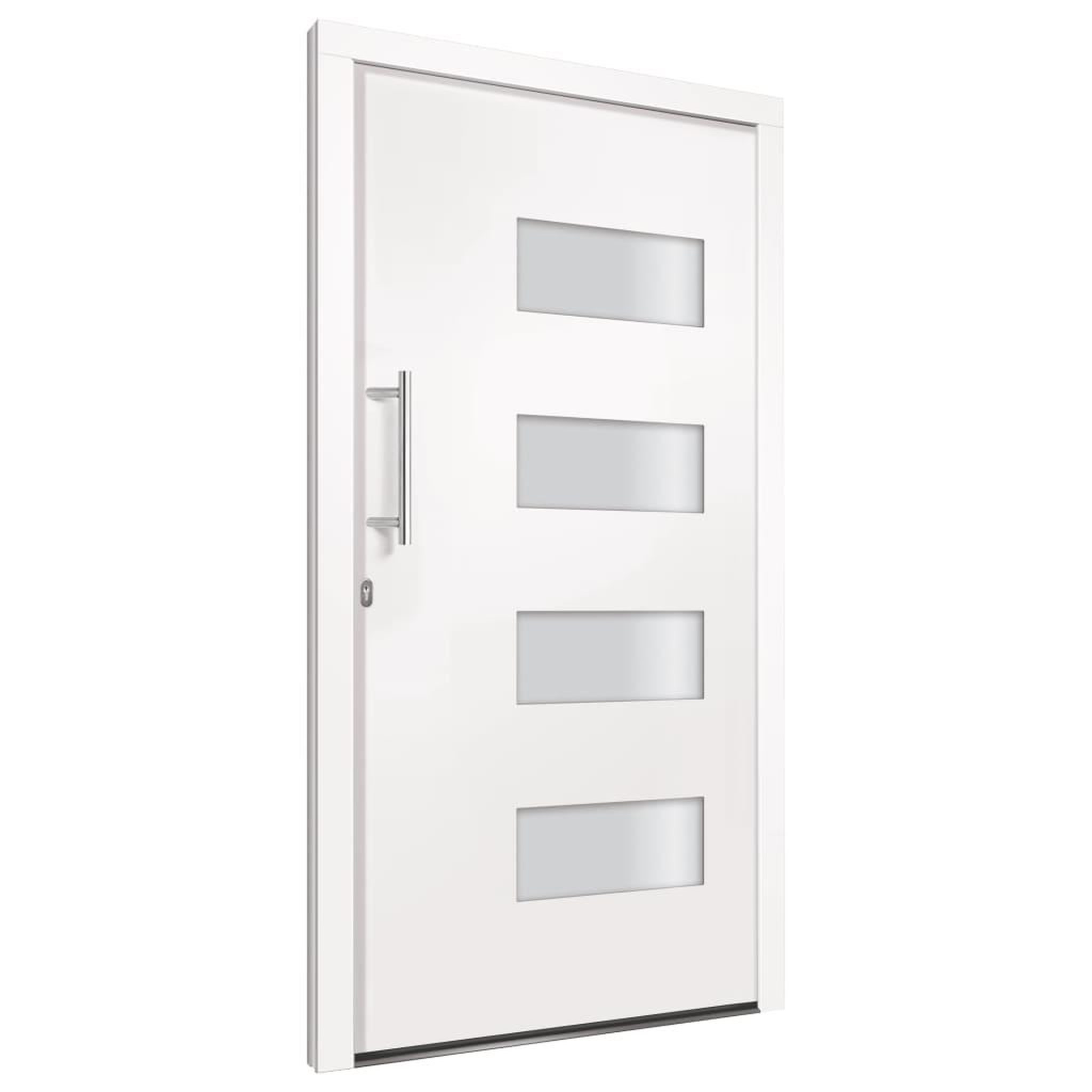 Voir la diapositive 3 : VIDAXL Porte d'entree Aluminium et PVC Blanc 110x210 cm