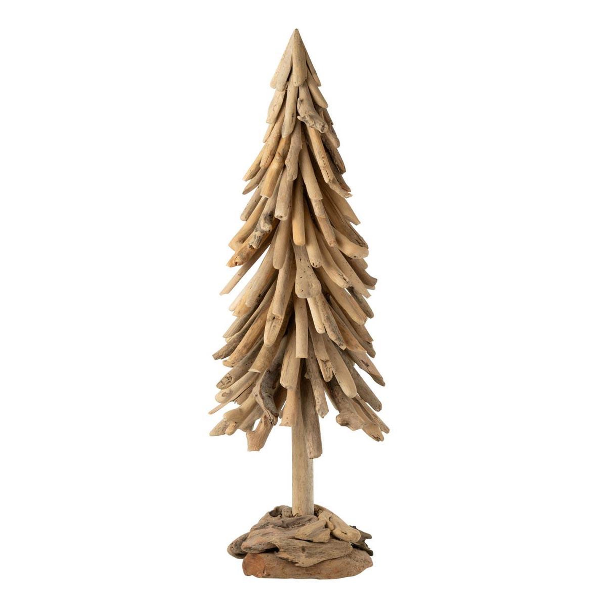 J-LINE Sapin de noël en bois flotté  chalet  100cm naturel