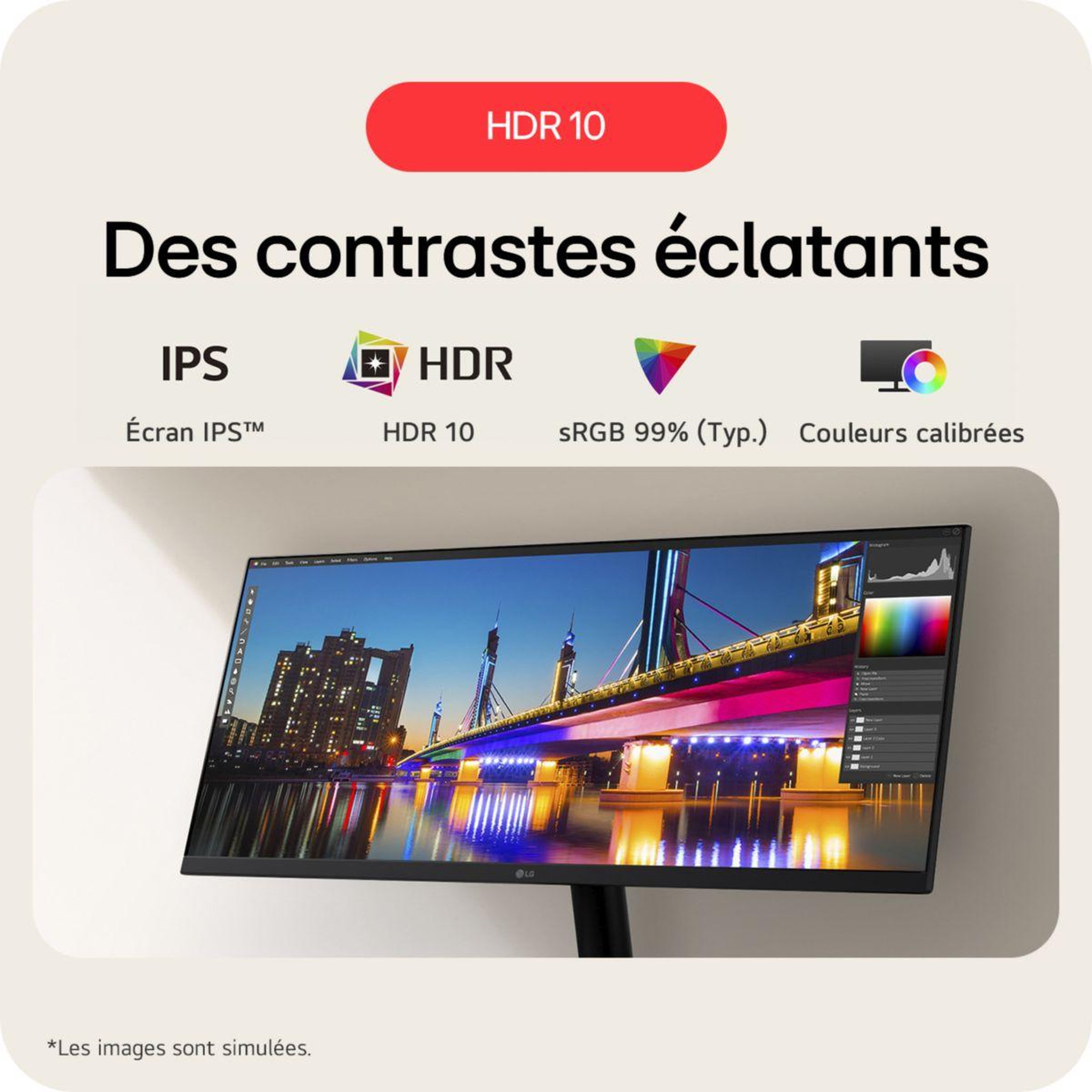 Voir la diapositive 4 : LG Ecran PC 29U511A-B.AEU UltraWide 29'' IPS