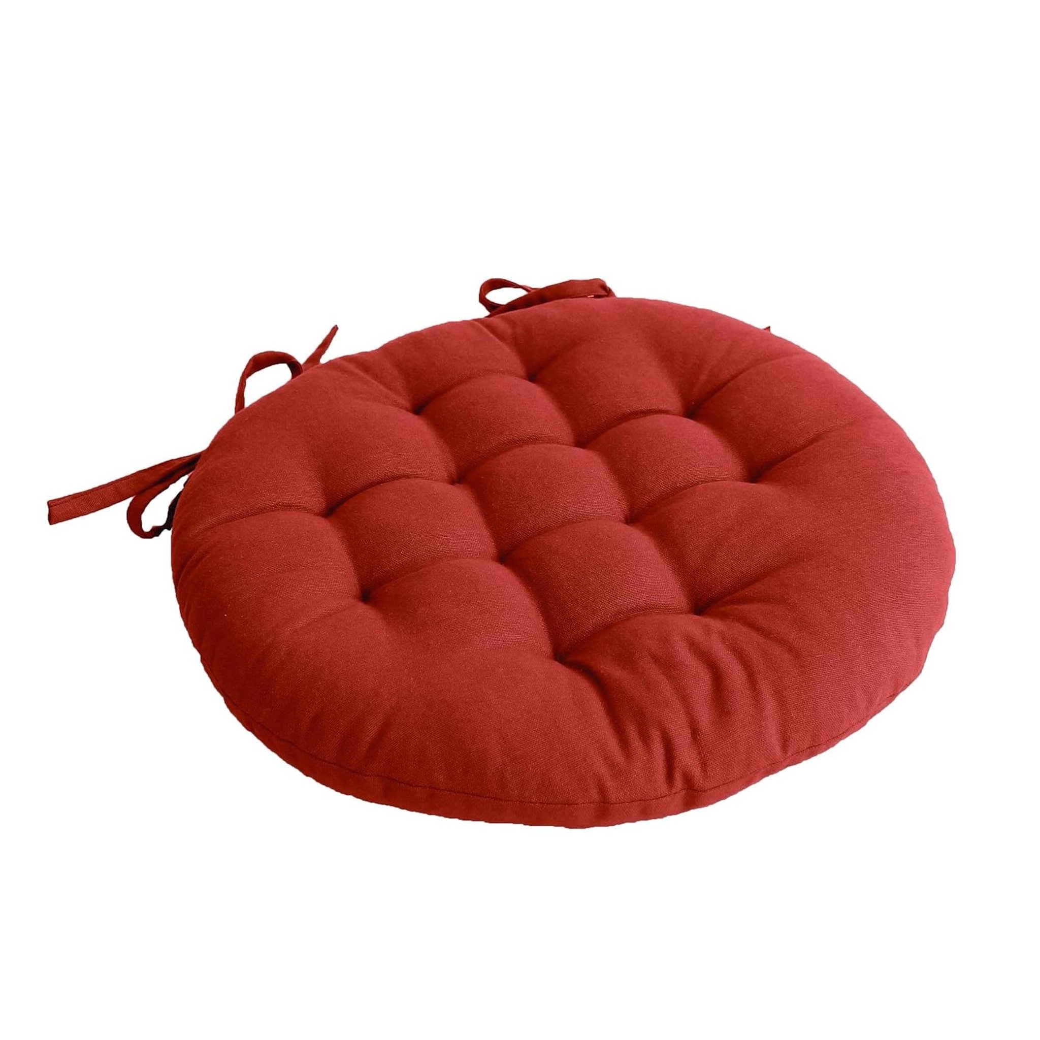 Eden Galette de chaise ronde panama. Coloris disponibles : Orange, Beige