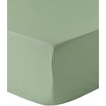 Home collection Drap housse 100% percale de coton 80 fils/cm2-bonnet 30cm. Coloris disponibles : Vert