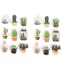 Graine créative 18 stickers 3D cactus et botanique 4 cm