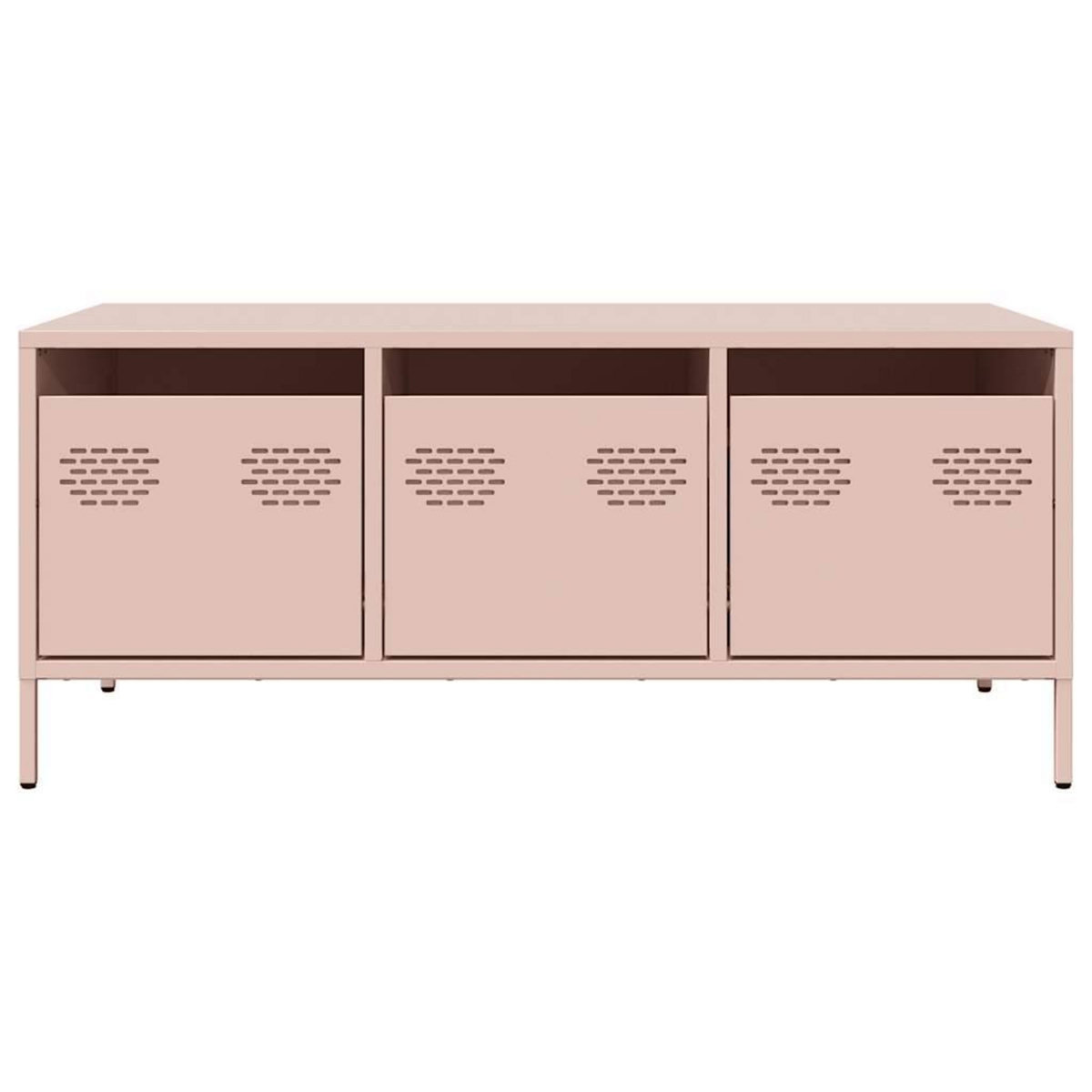 VIDAXL Table basse rose 101,5x50x43,5 cm acier lamine a froid