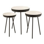 Paris Prix Lot de 3 Tables Gigognes  Pulta  67cm Noir & Blanc