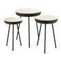 Voir la diapositive 1 : Paris Prix Lot de 3 Tables Gigognes  Pulta  67cm Noir & Blanc