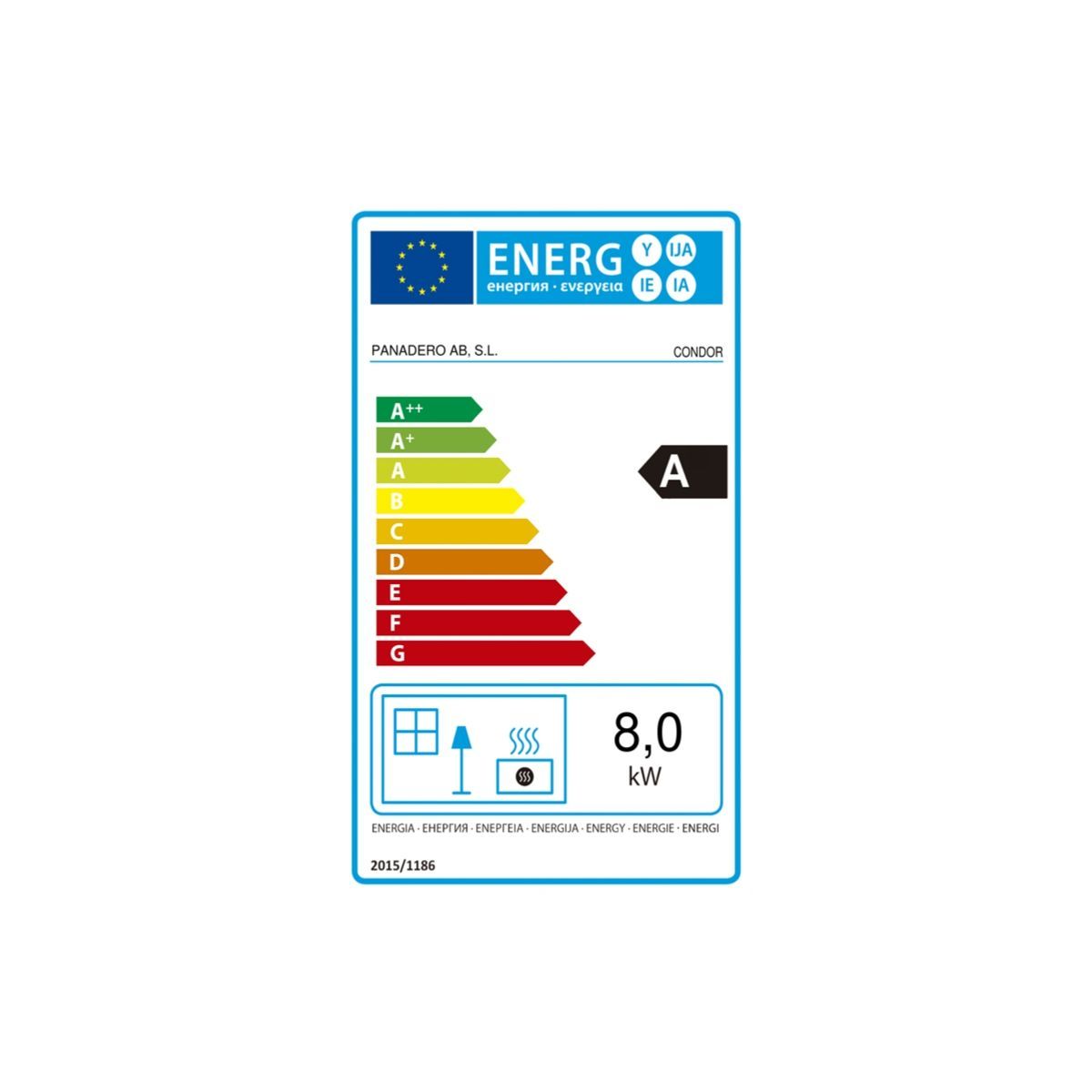 PANADERO Poêle à bois CONDOR 3V EcoDesign 8 KW