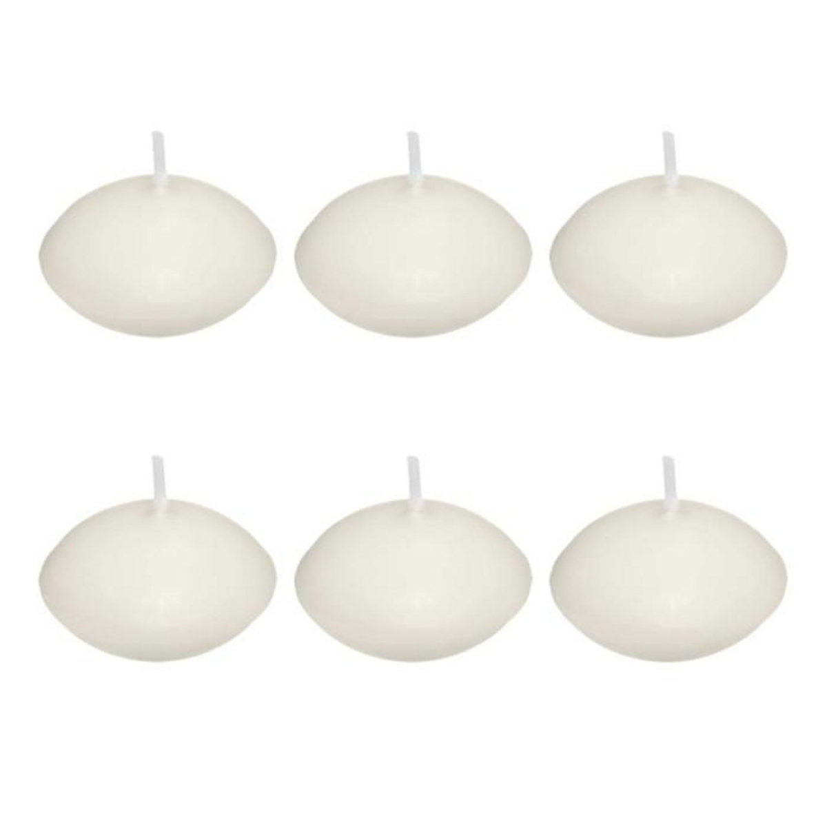 ATMOSPHERA Lot de 6 Bougies Flottantes  Many  4,5cm Blanc