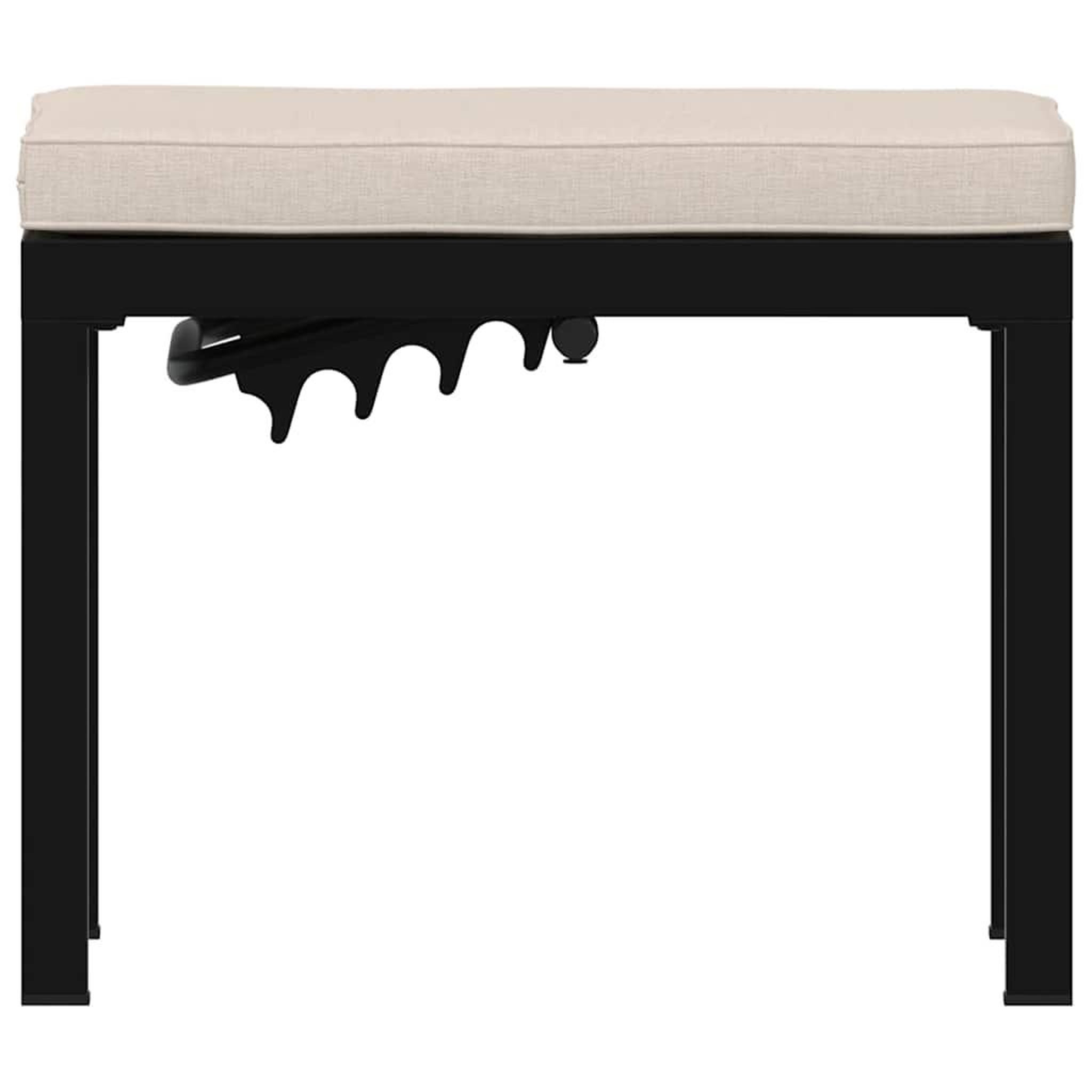 Voir la diapositive 3 : VIDAXL Tabouret de jardin avec coussin noir acier enduit de poudre