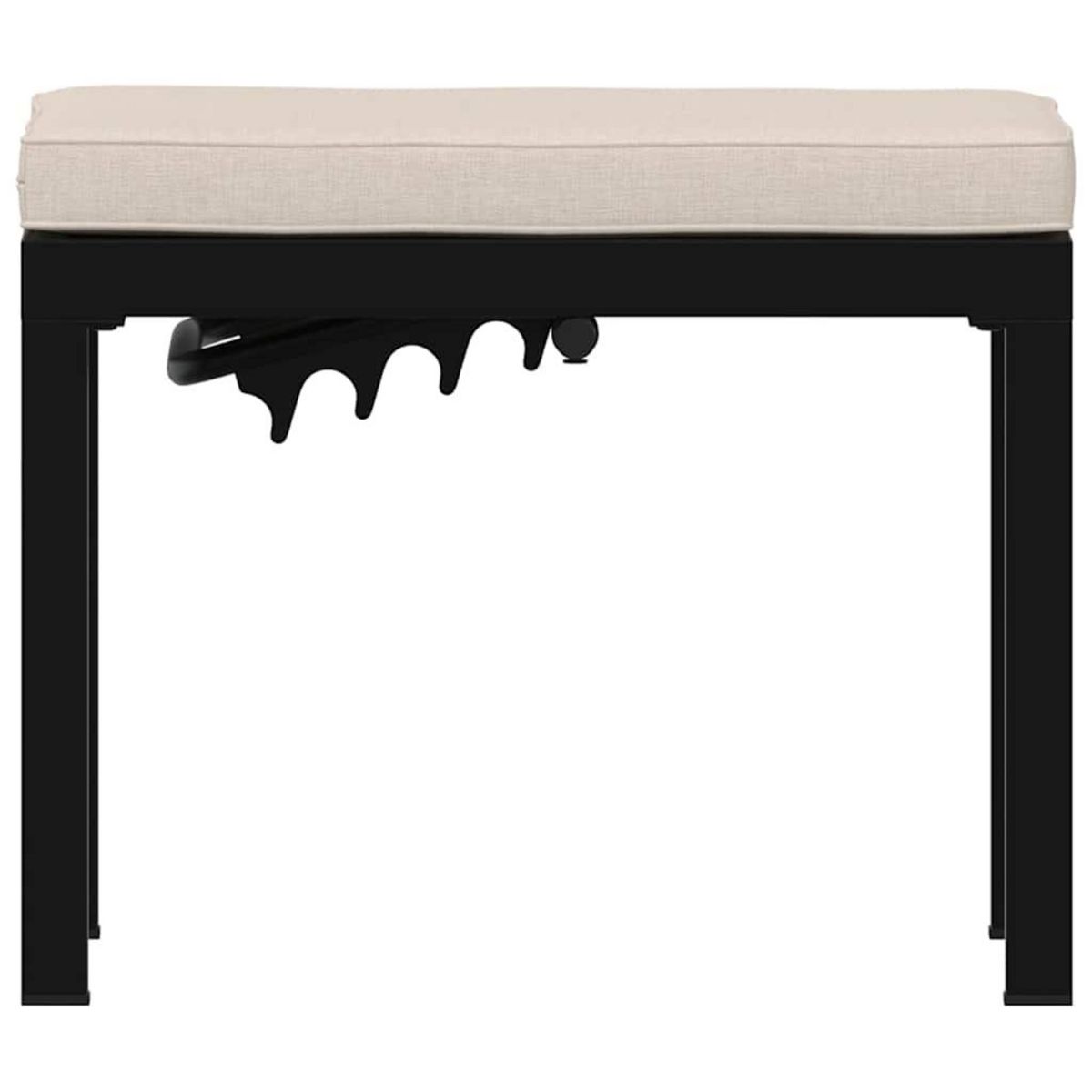 VIDAXL Tabouret de jardin avec coussin noir acier enduit de poudre