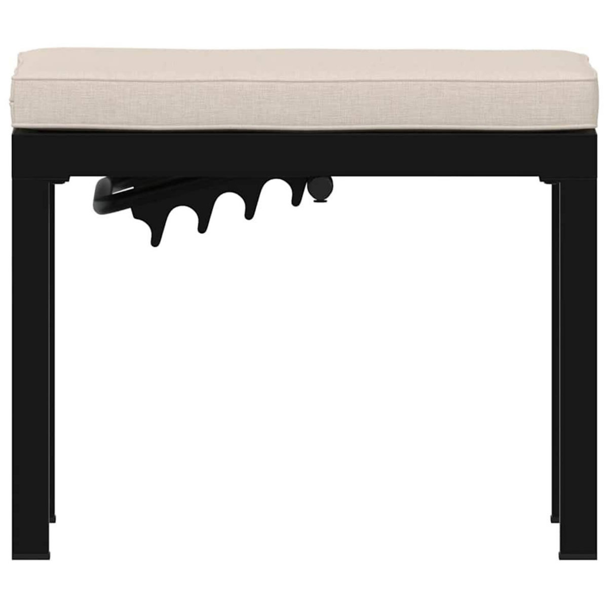 VIDAXL Tabouret de jardin avec coussin noir acier enduit de poudre