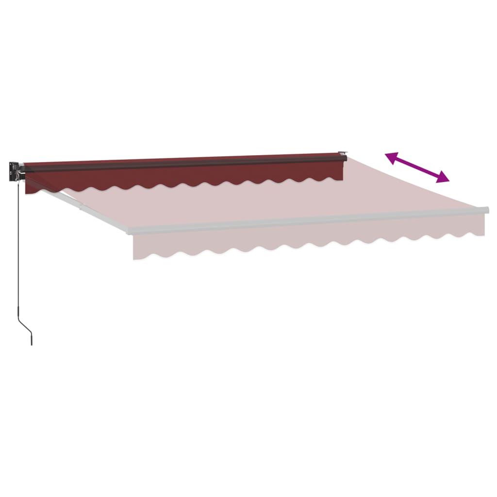 Voir la diapositive 5 : VIDAXL Auvent manuel retractable bordeaux 350x250 cm