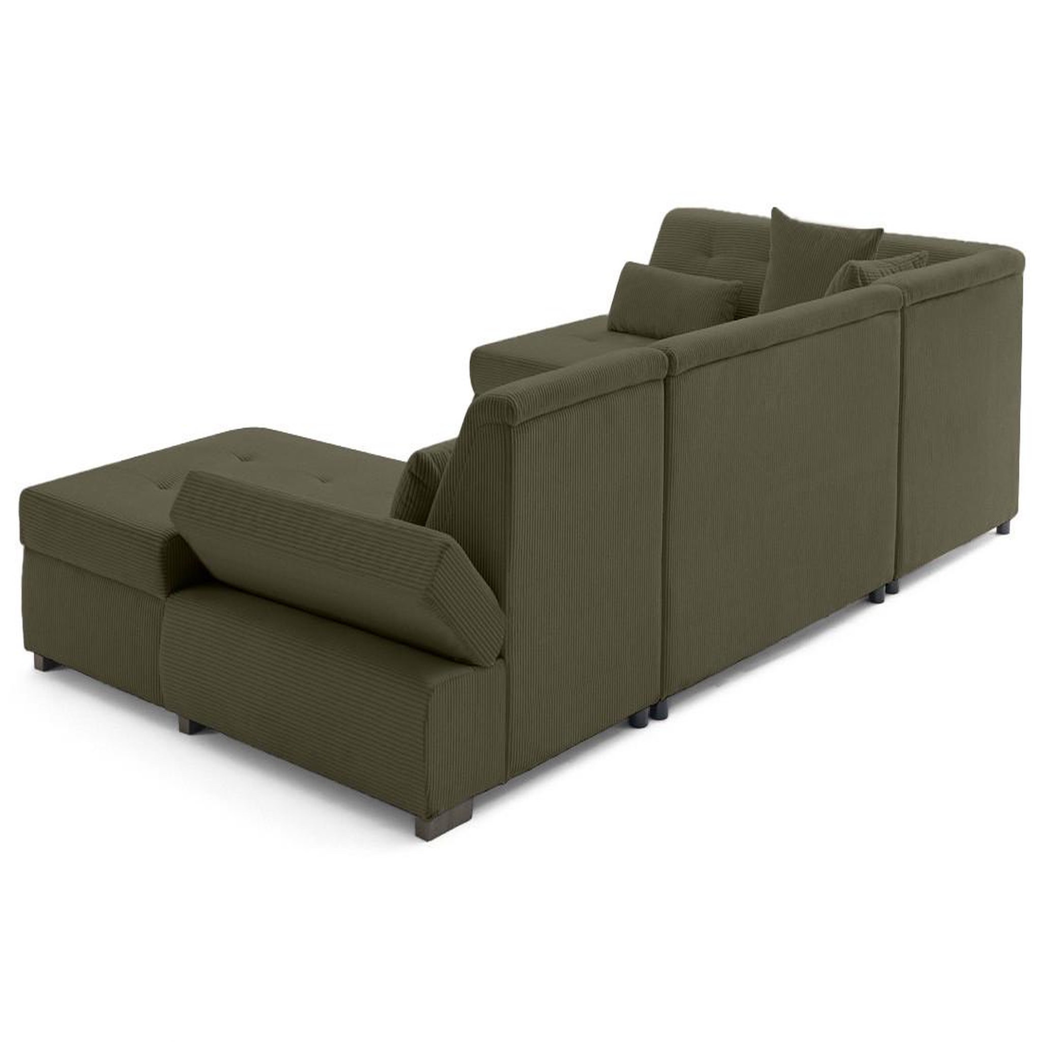 Voir la diapositive 5 : BEST MOBILIER Vermont - canapé panoramique d'angle gauche 7 places en velours côtelé