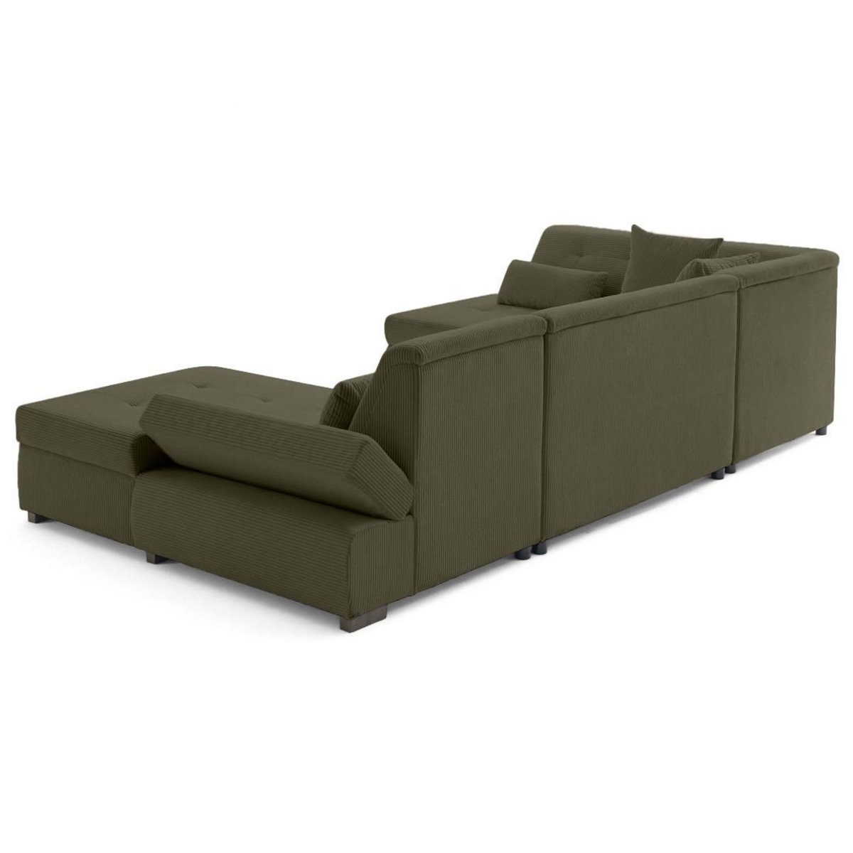 LISA DESIGN Vermont s - canapé panoramique d'angle gauche 7 places en velours côtelé