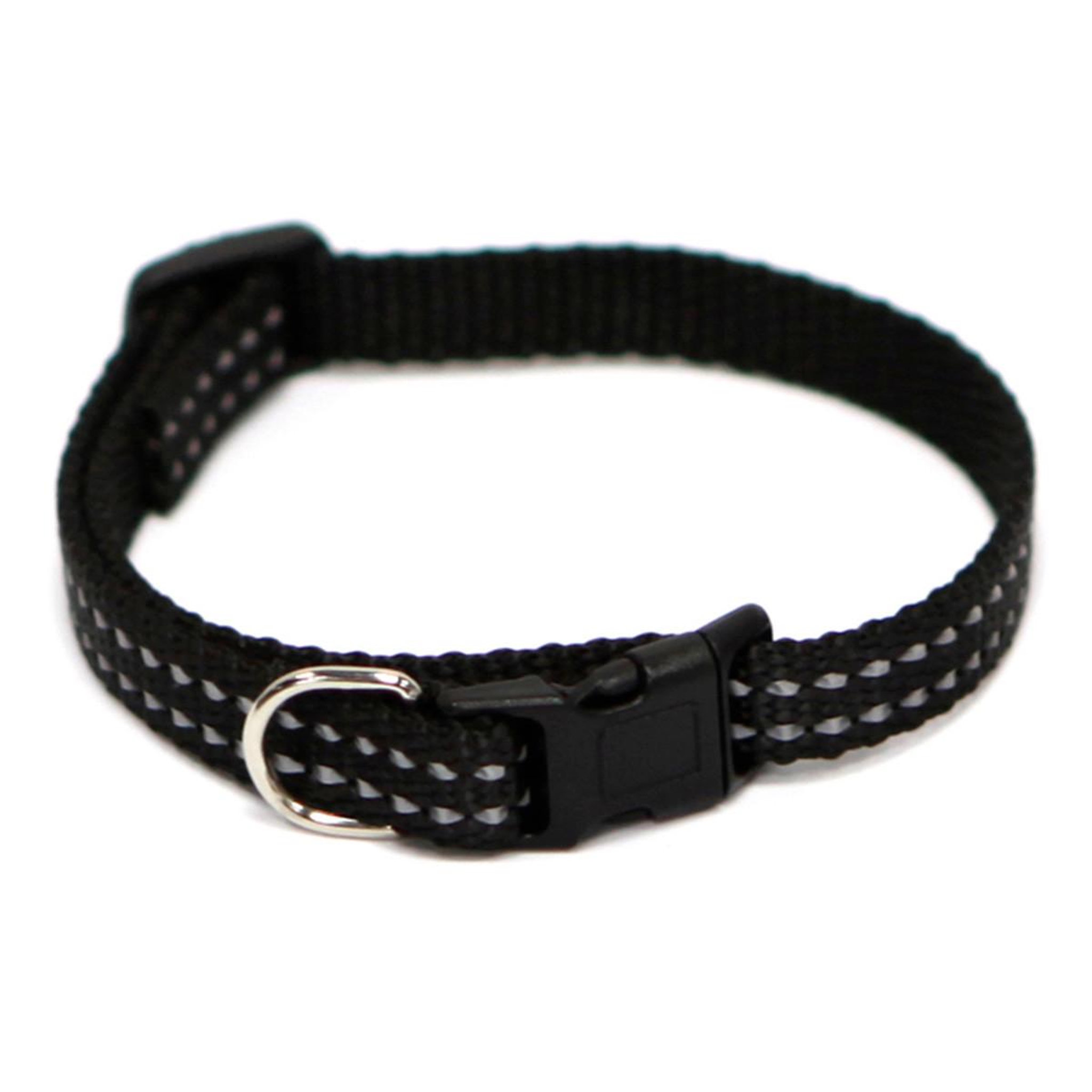 Voir la diapositive 1 : LOVE STORY Collier Réglable  Coutures Réfléchissantes  35cm Noir