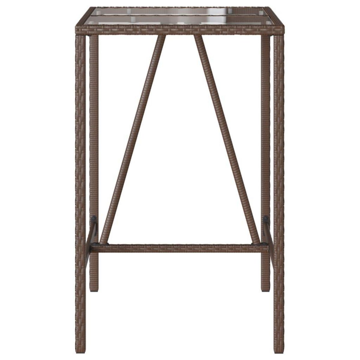 VIDAXL Table de bar d'exterieur marron 70x70x110 cm resine tressee