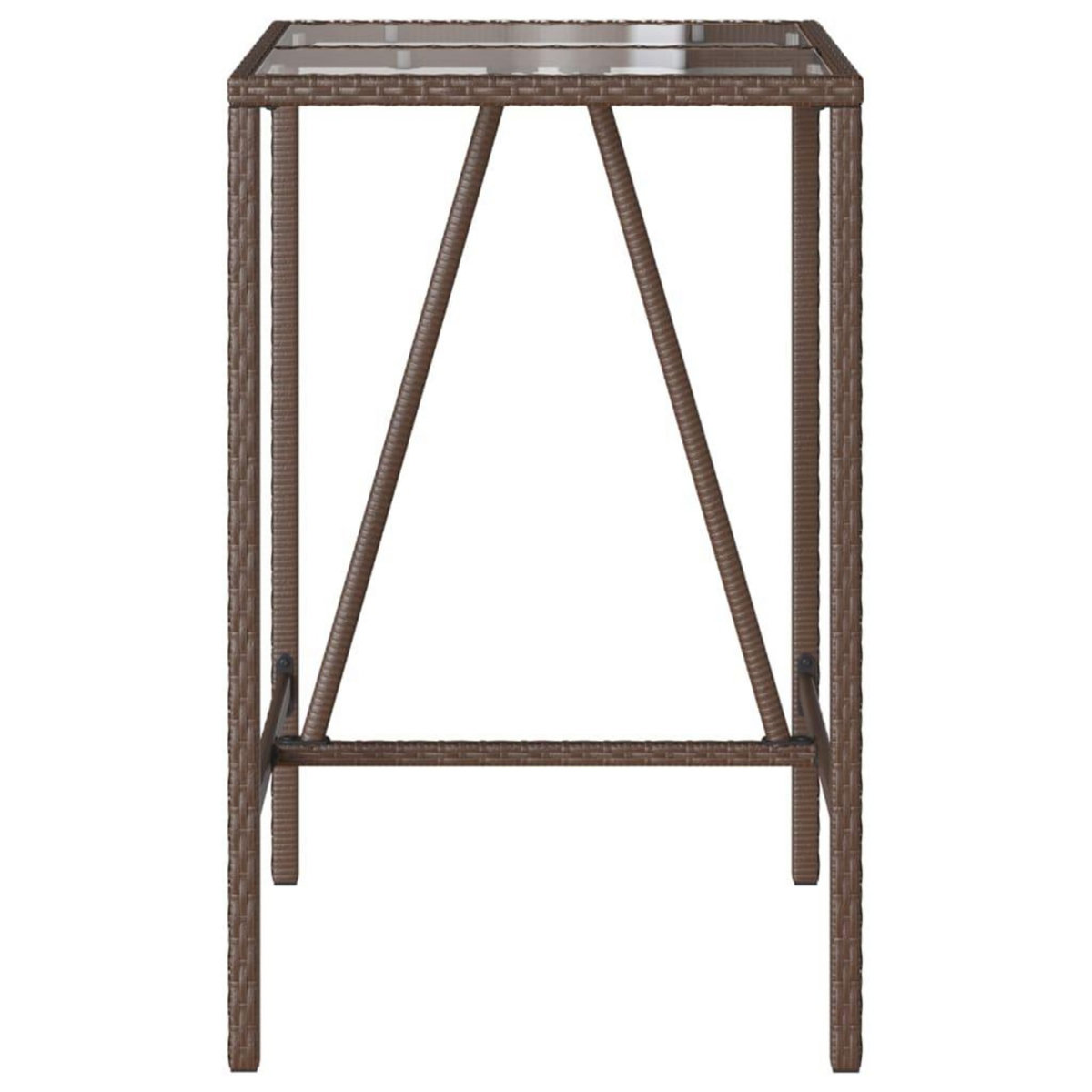 VIDAXL Table de bar d'exterieur marron 70x70x110 cm resine tressee