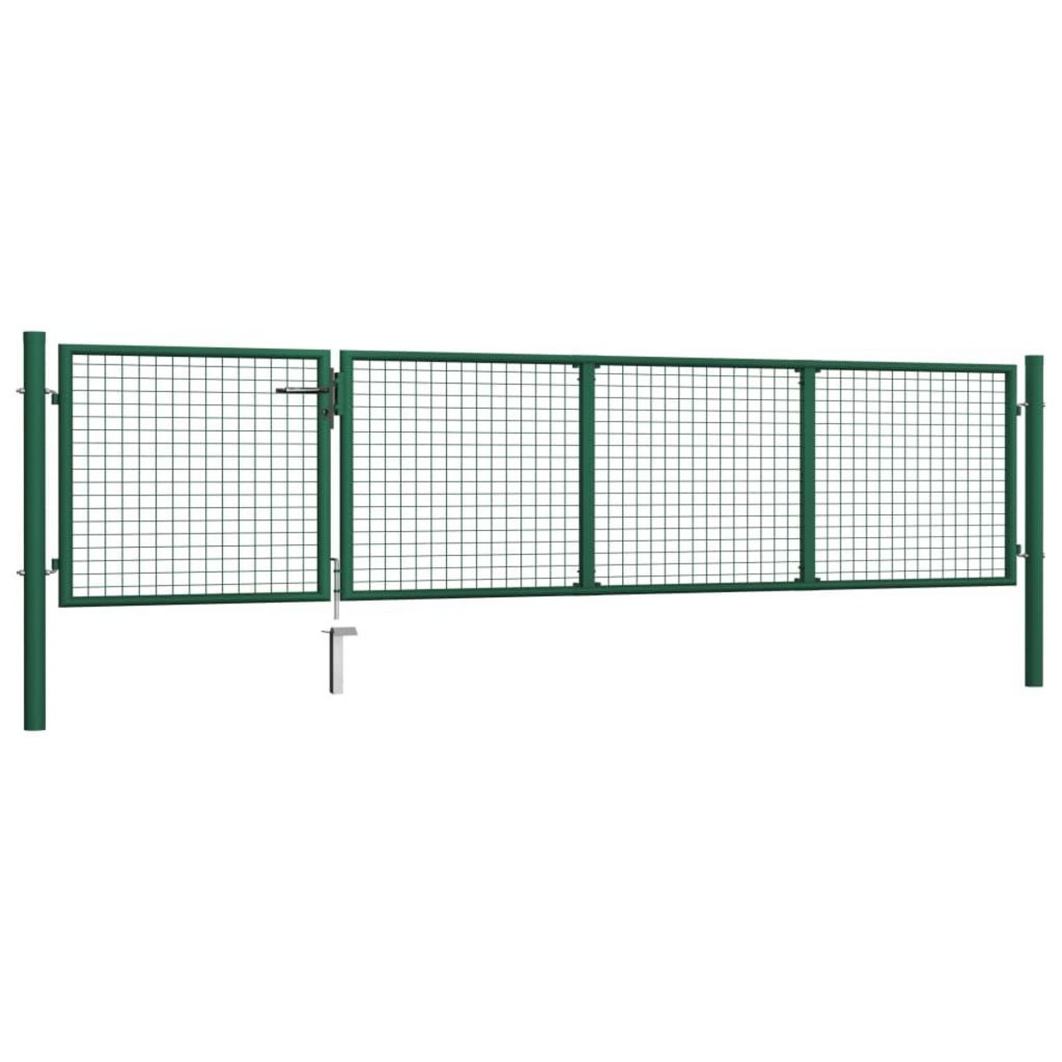 VIDAXL Portillon Acier 350x75 cm Vert
