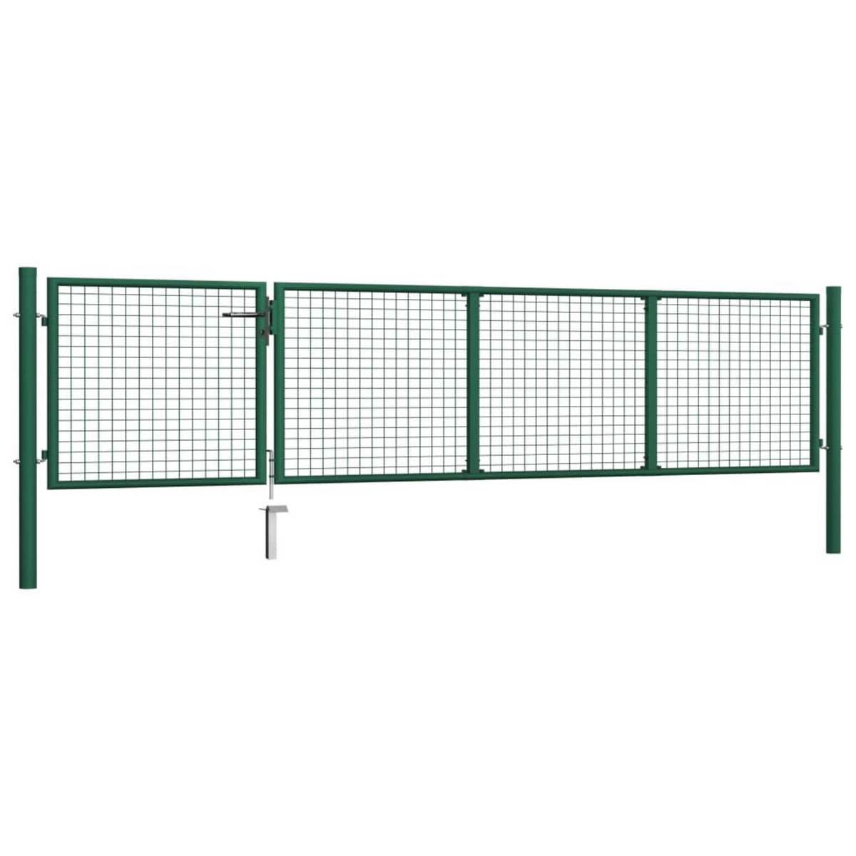 VIDAXL Portillon Acier 350x75 cm Vert