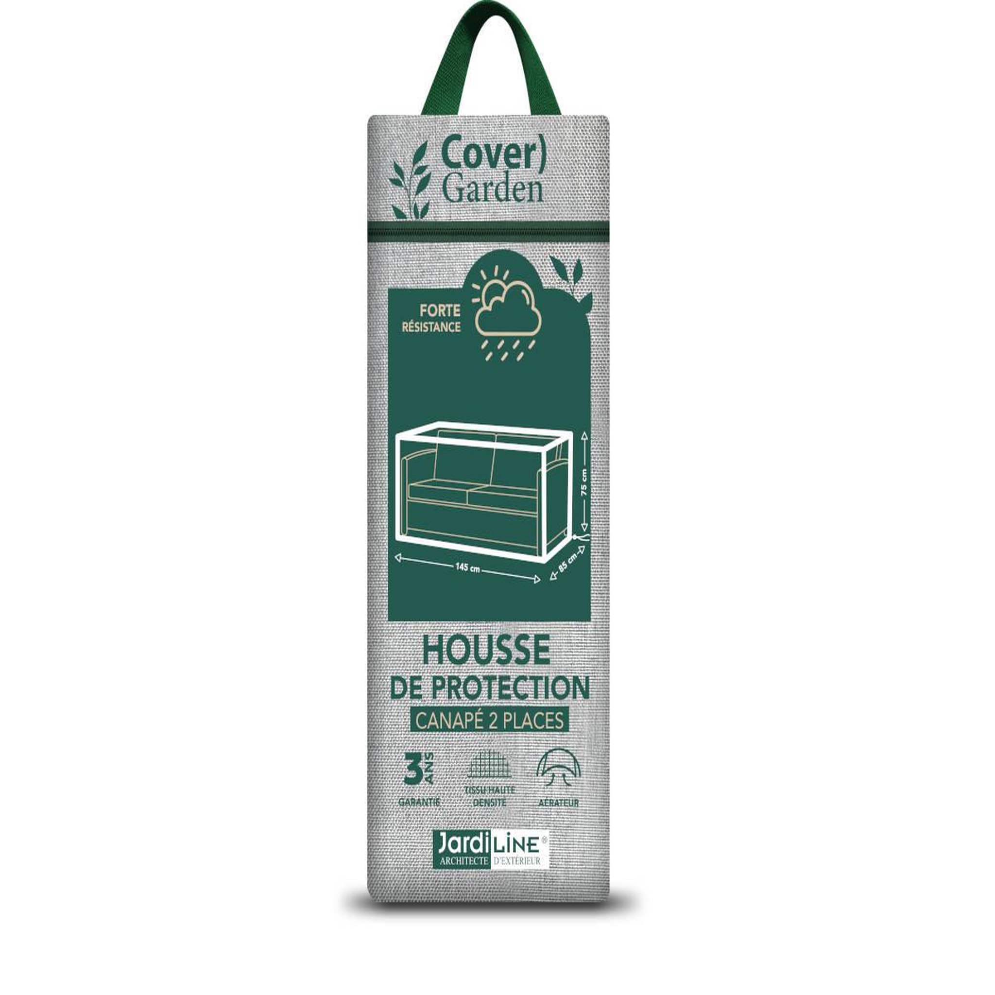 Jardiline Housse de protection cover garden pour canapé de jardin - 2 places - 145 x 85 x 70 cm - jardiline