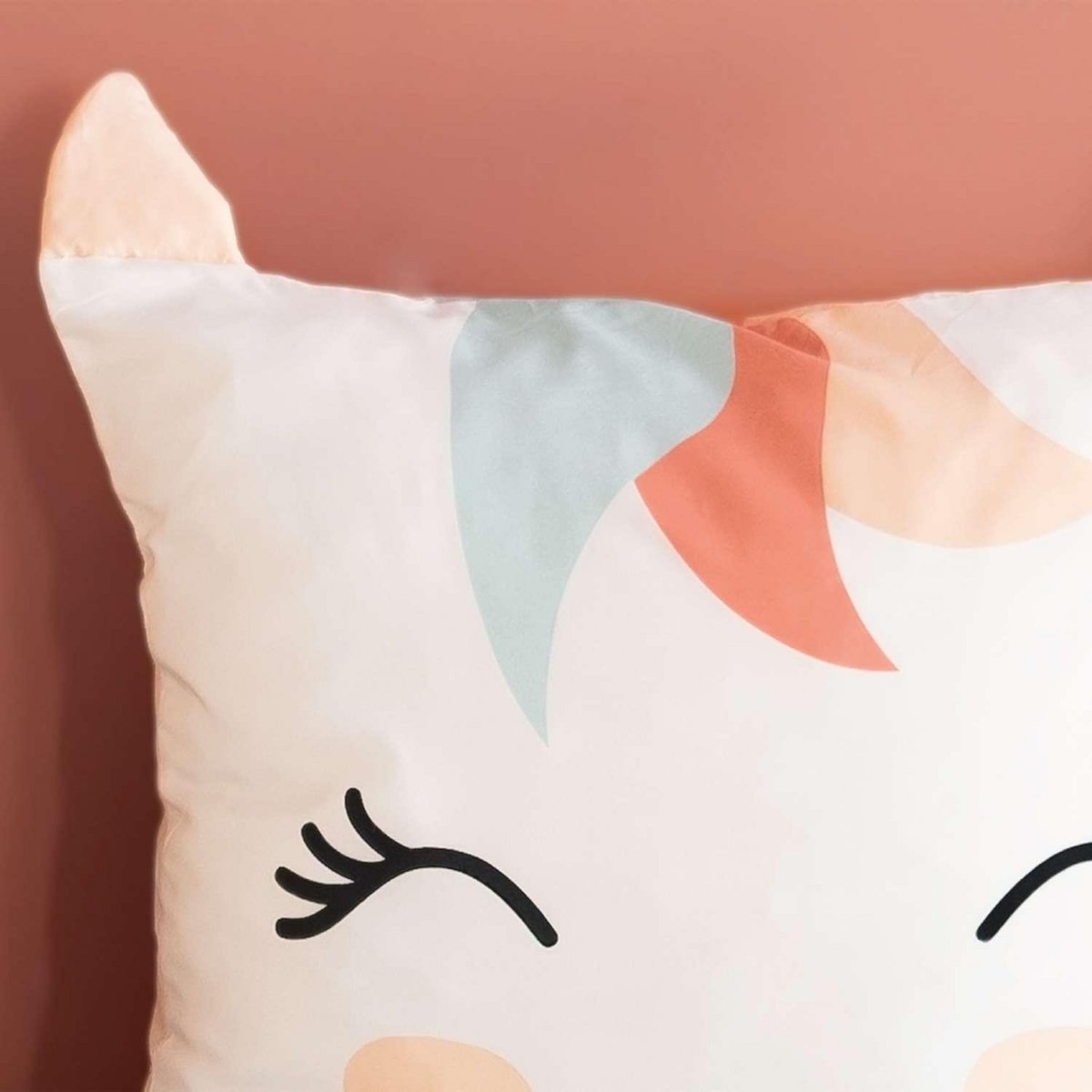 COTE DECO Parure de lit enfant Licorne - 100% polyester 72g/m² - 140 x 200 cm