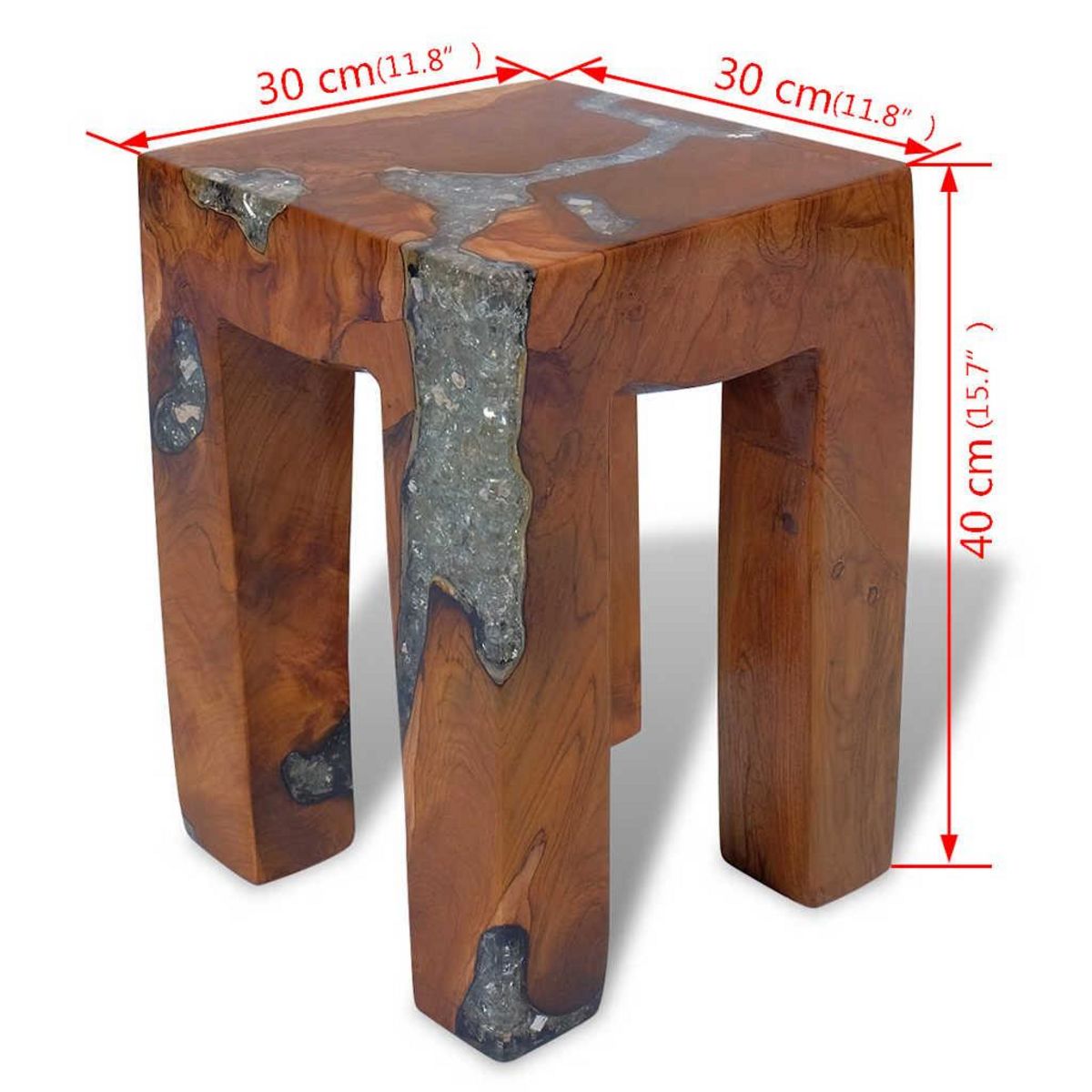 VIDAXL Tabouret Bois de teck massif et resine