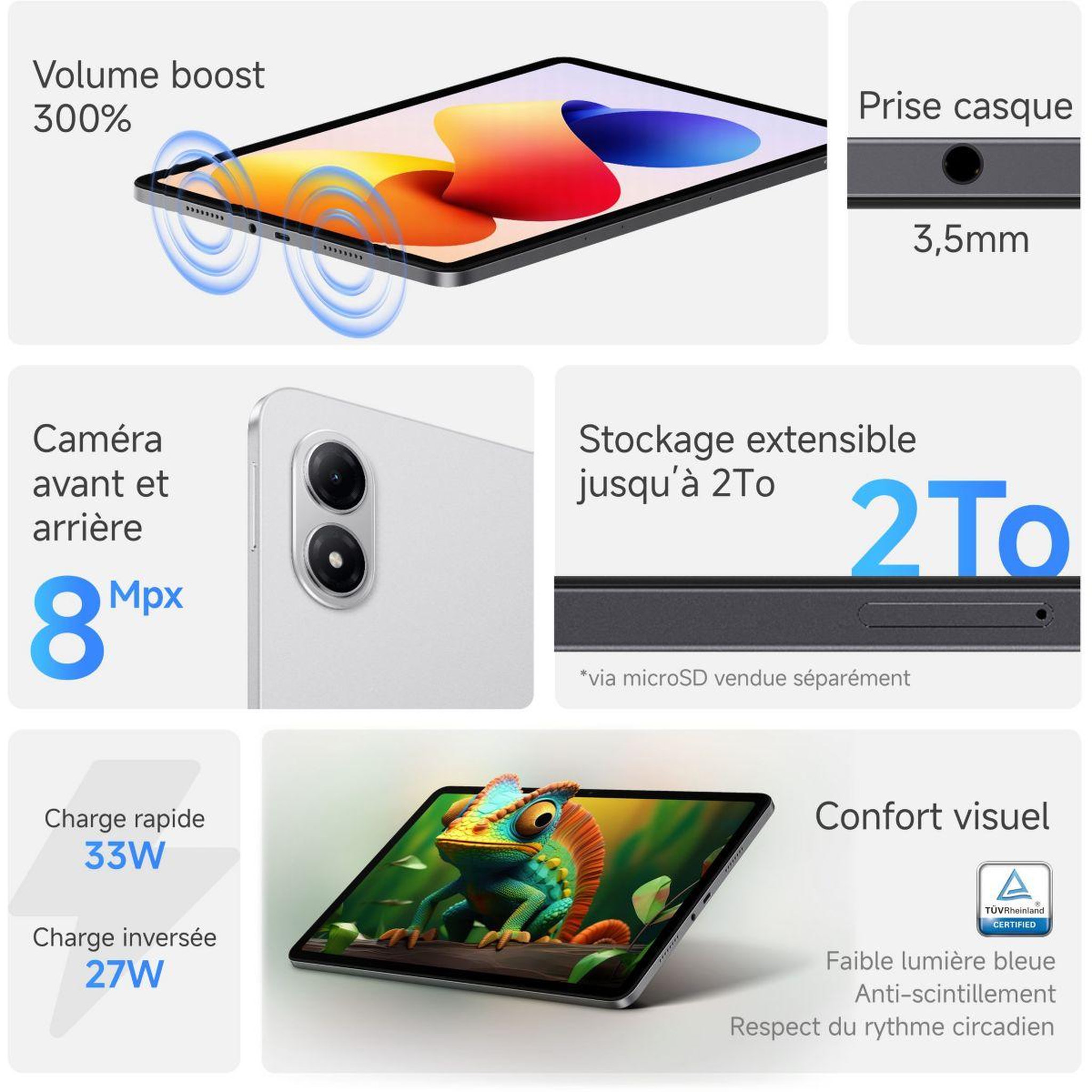 Voir la diapositive 4 : XIAOMI Tablette Android Redmi Pad 2 Pro WiFi 128Go Gris