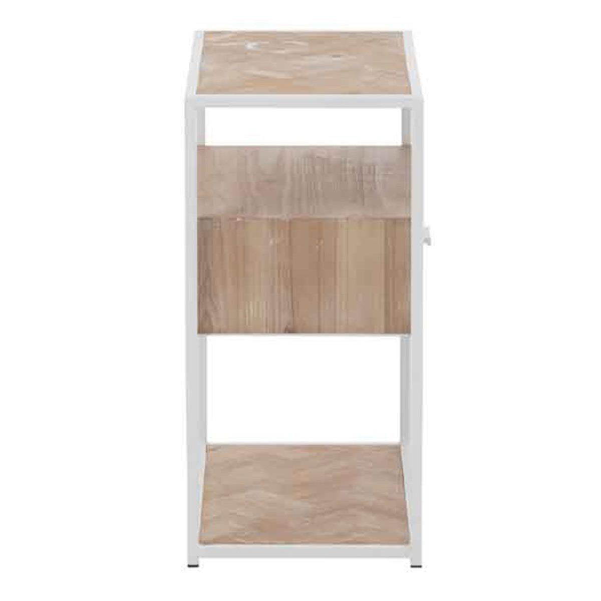 Paris Prix Table d'Appoint 1 Tiroir  Miraza  61cm Naturel & Blanc