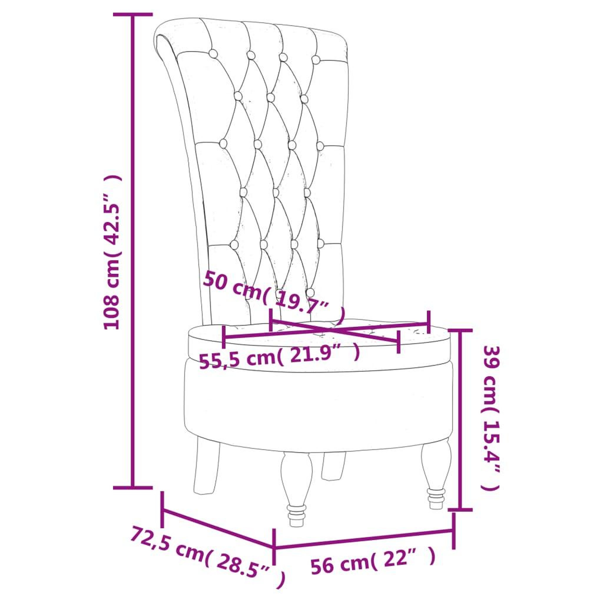Voir la diapositive 6 : VIDAXL Chaise a dossier haut noir velours conception de bouton