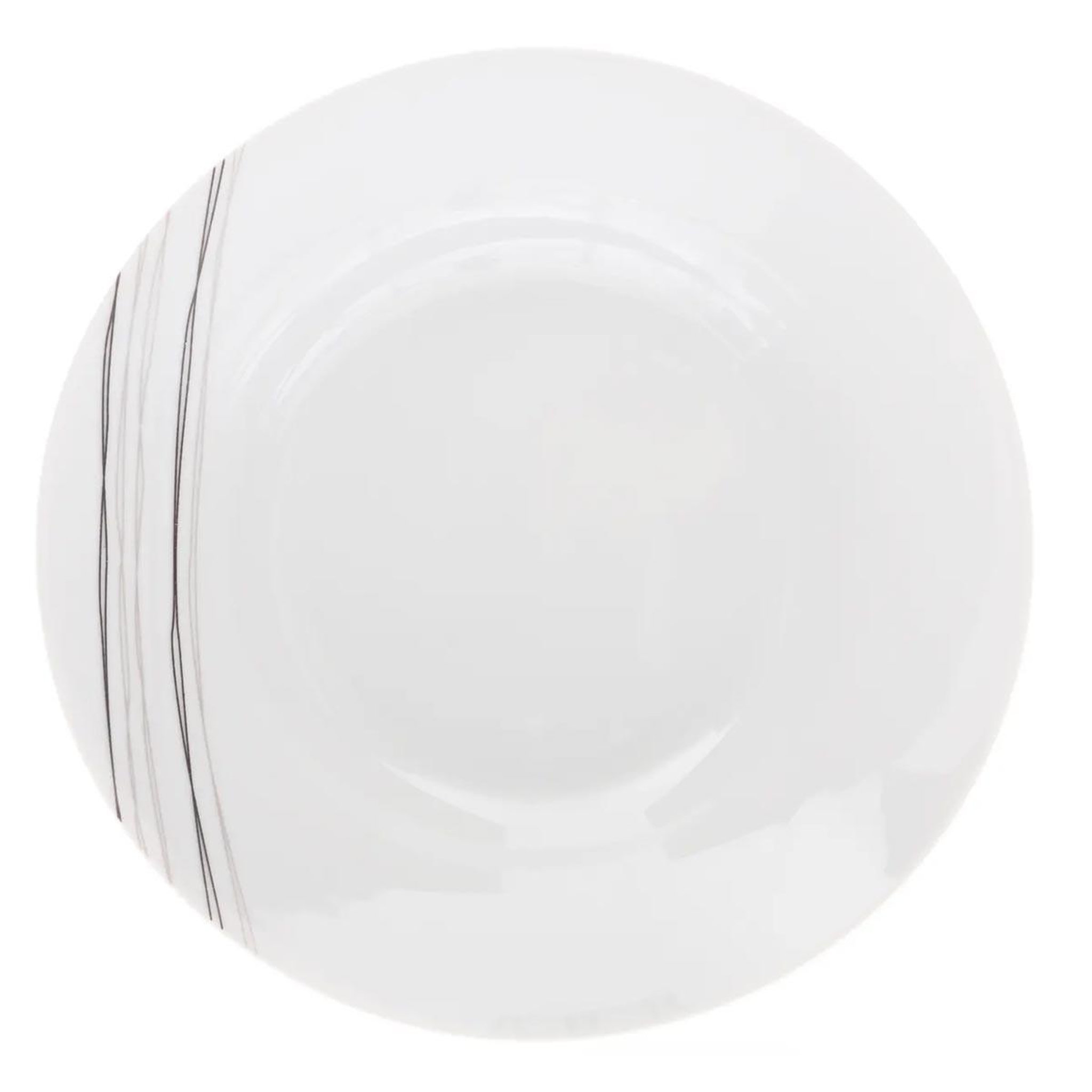 SECRET DE GOURMET Lot de 6 assiettes creuse  lignes  20cm blanc